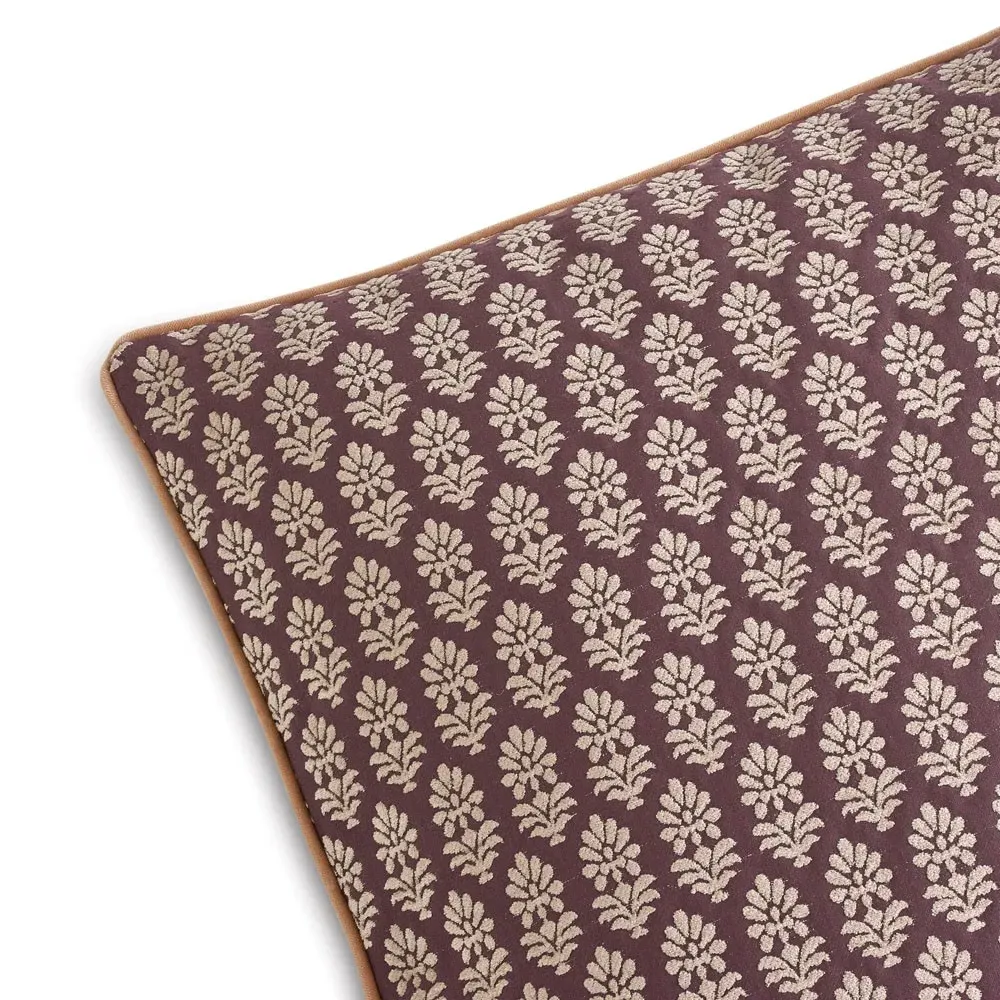 Merritt Embroidered Throw Pillow - Brown