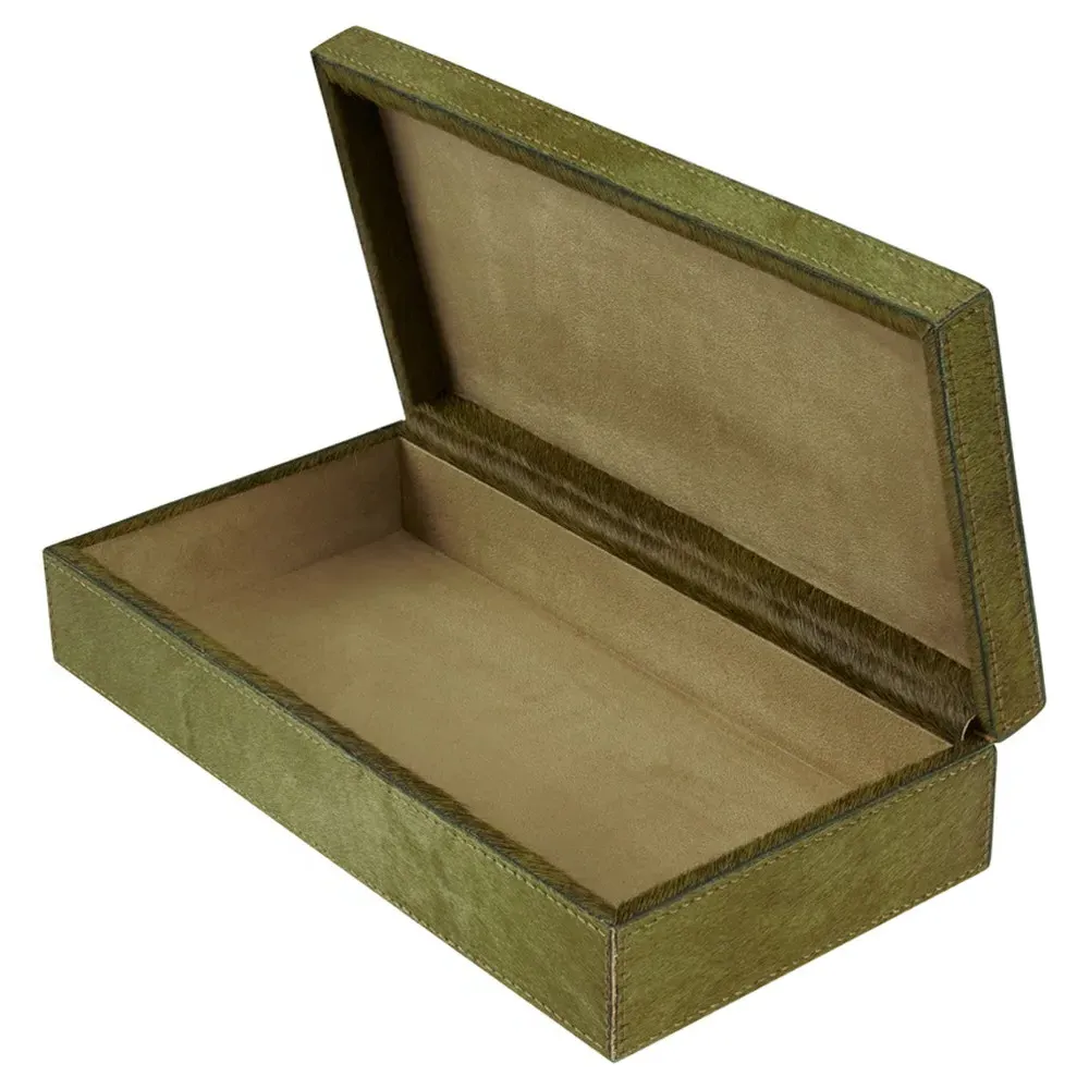 Merritt Hair On Hide Decorative Box Set of 3 - Green