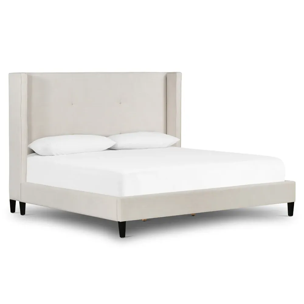 Meryll King Size Bed Frame - Beige, Parawood