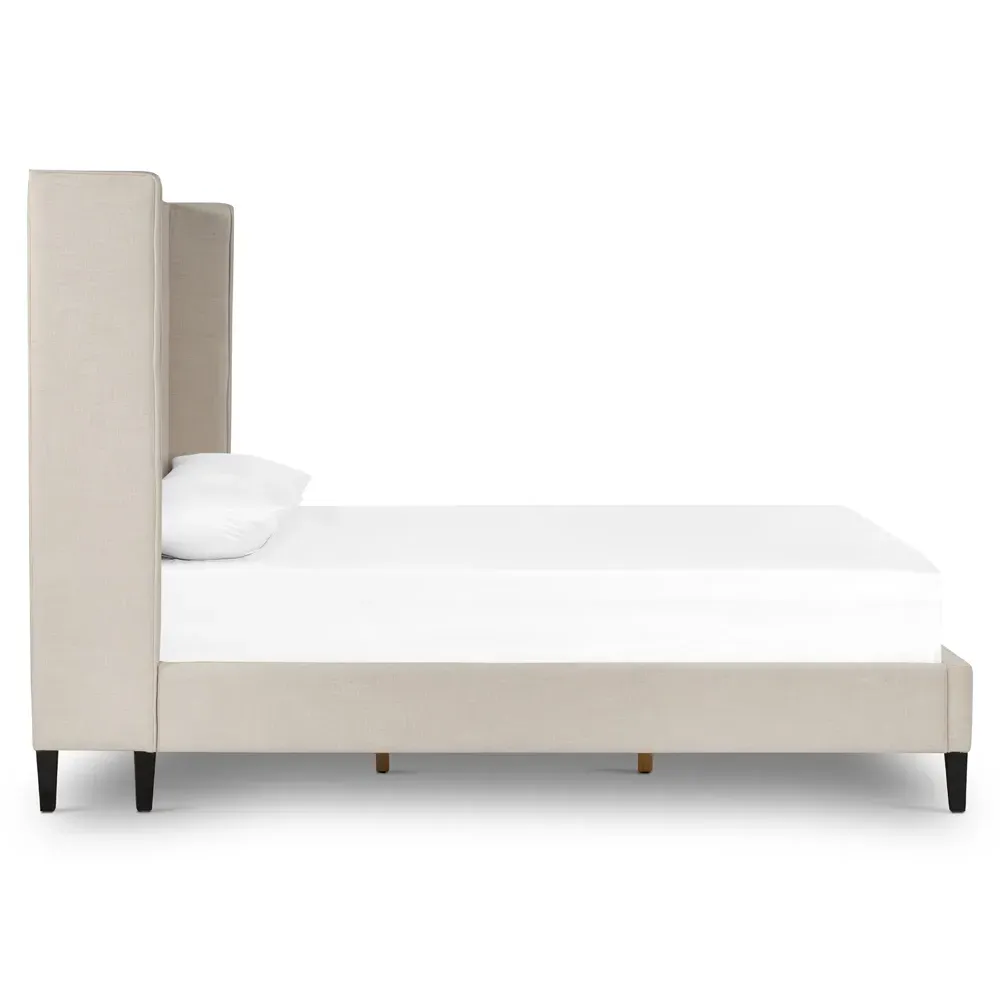 Meryll King Size Bed Frame - Beige, Parawood