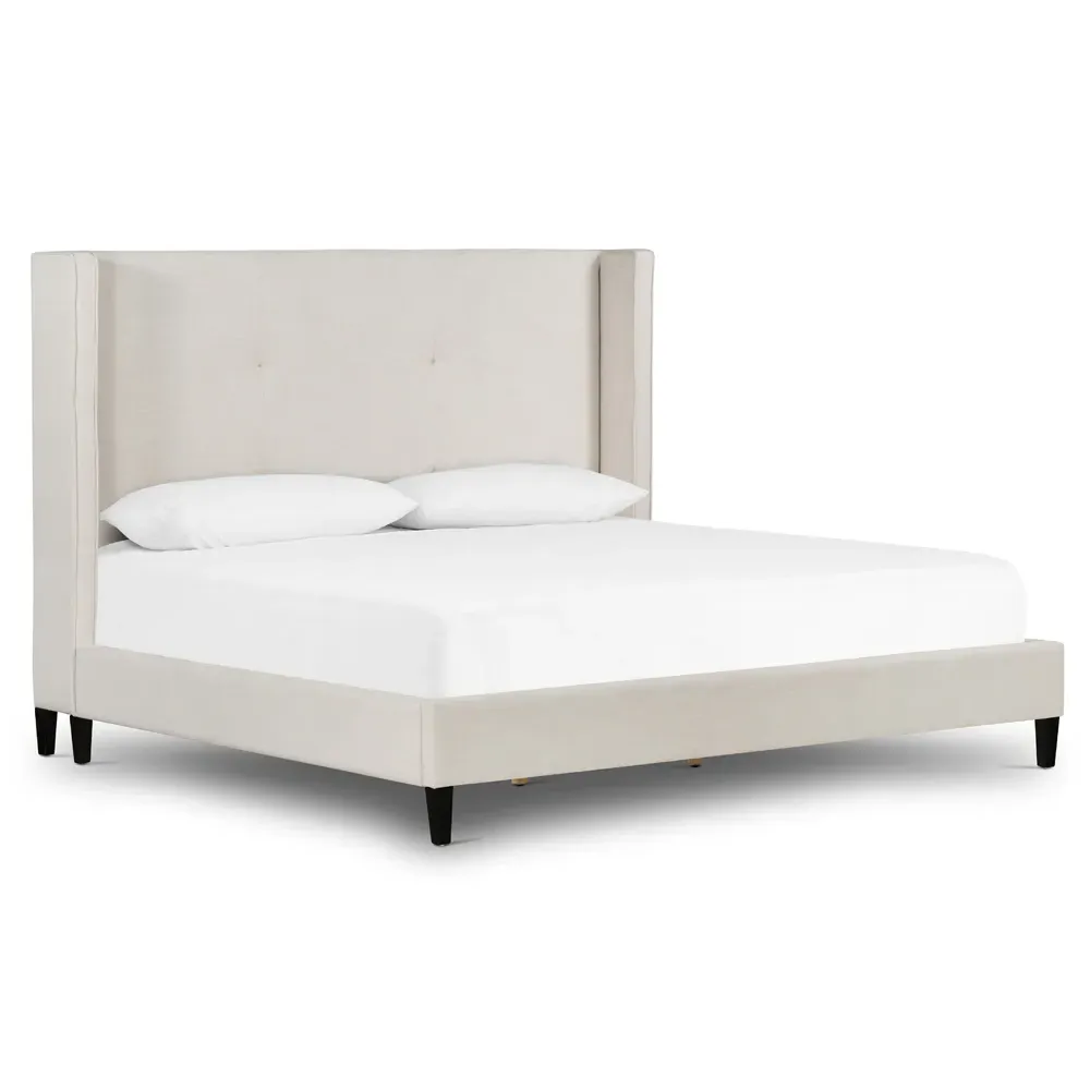 Meryll Queen Size Bed Frame - Beige, Parawood