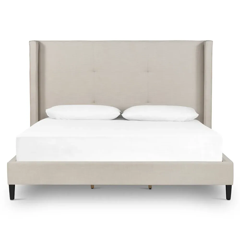 Meryll Queen Size Bed Frame - Beige, Parawood image