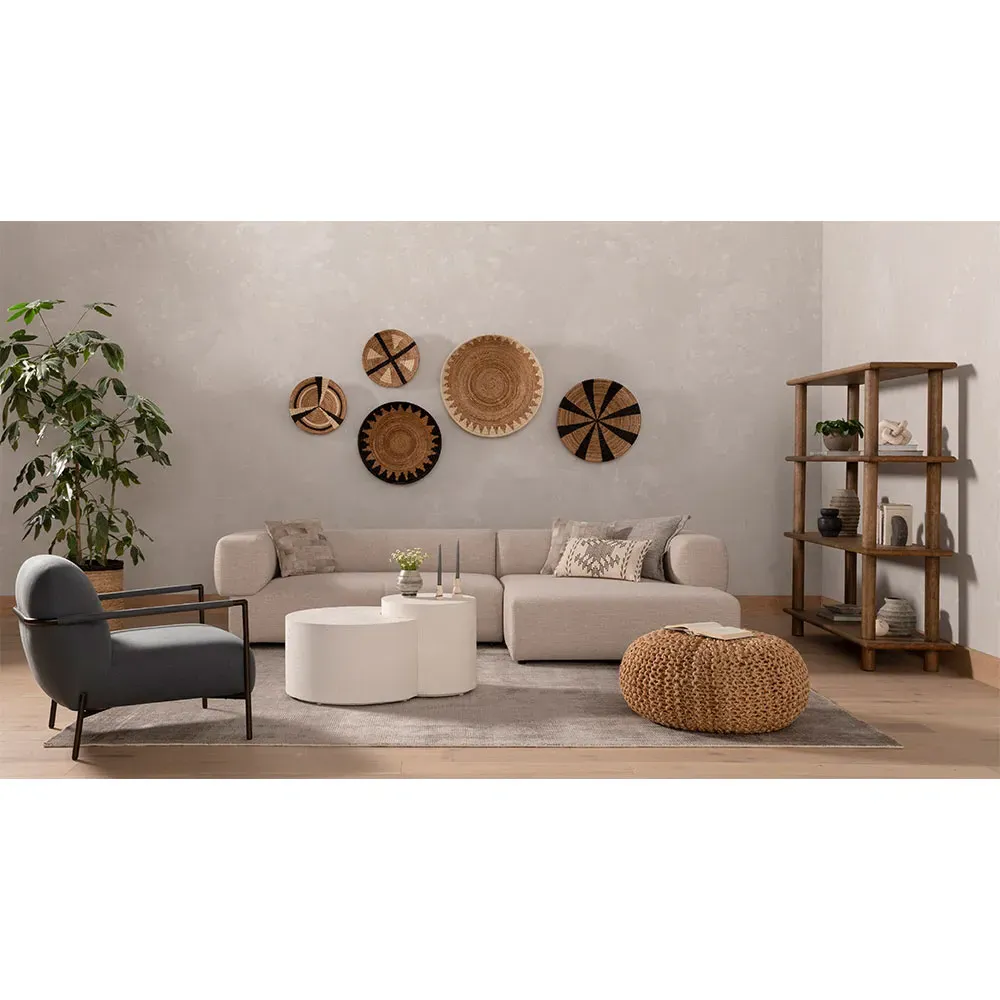 Messiah Nesting Outdoor Coffee Table Set - White, Concrete