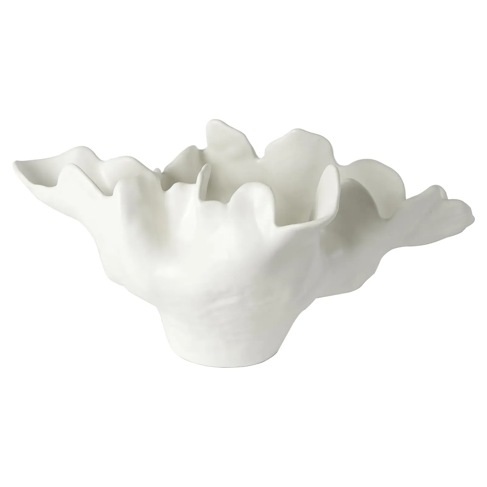 Meteor Abstract Decorative Bowl - White, Ceramic