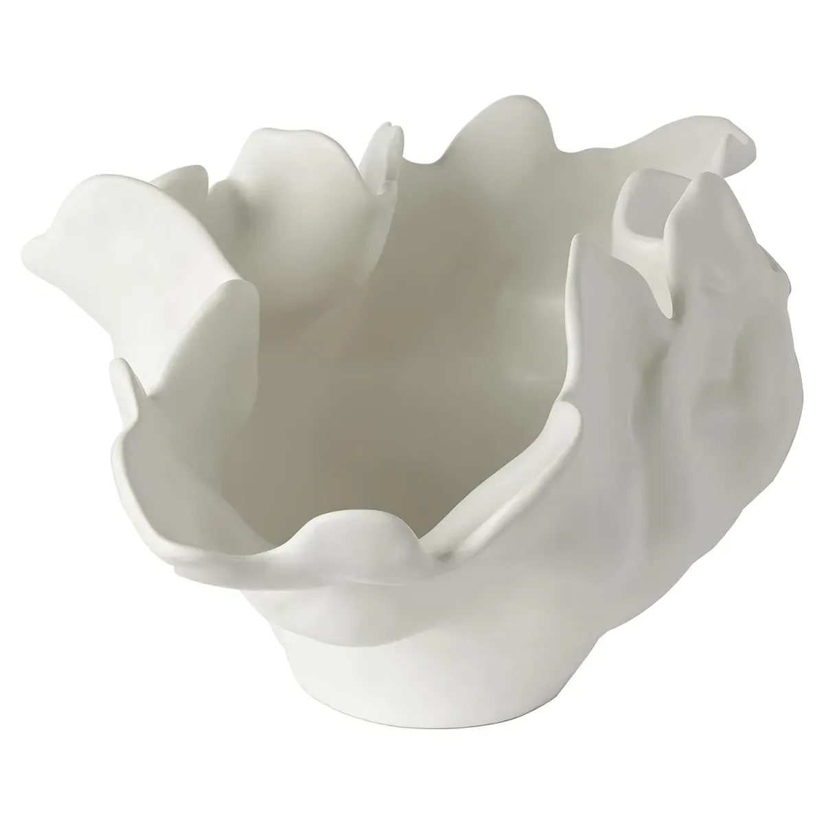 Meteor Abstract Decorative Bowl - White, Ceramic