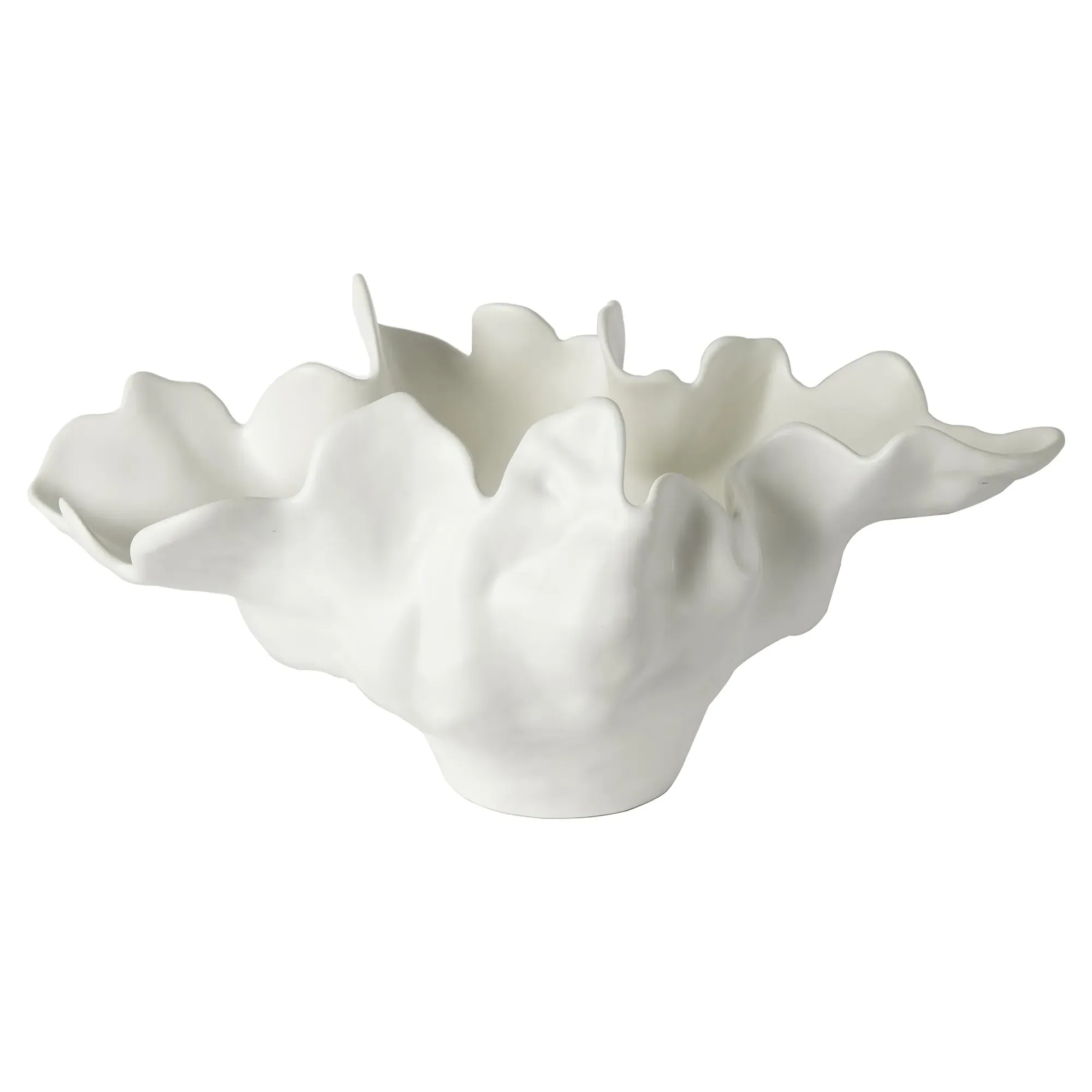 Meteor Abstract Decorative Bowl - White, Ceramic