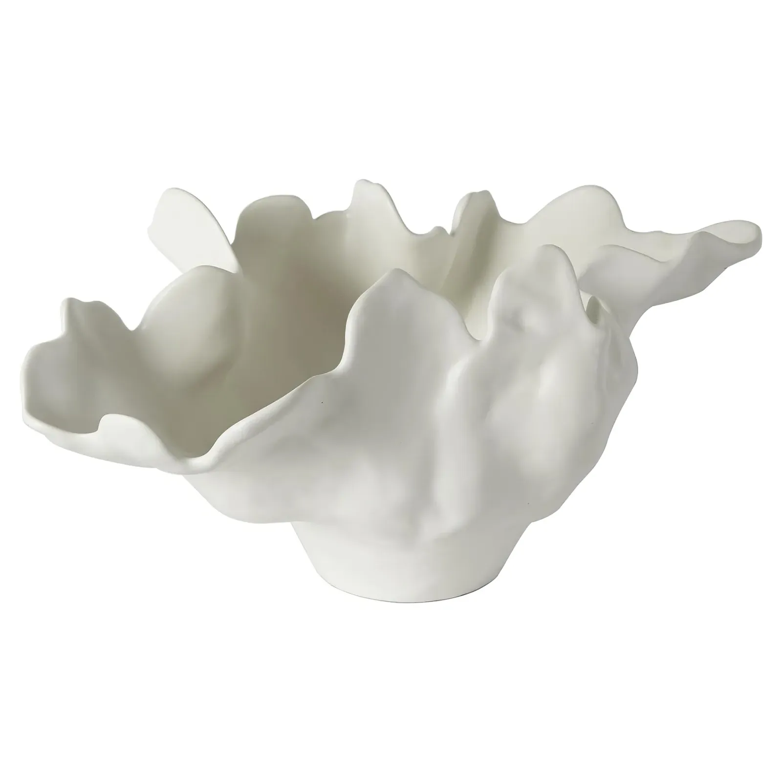 Meteor Abstract Decorative Bowl - White, Ceramic