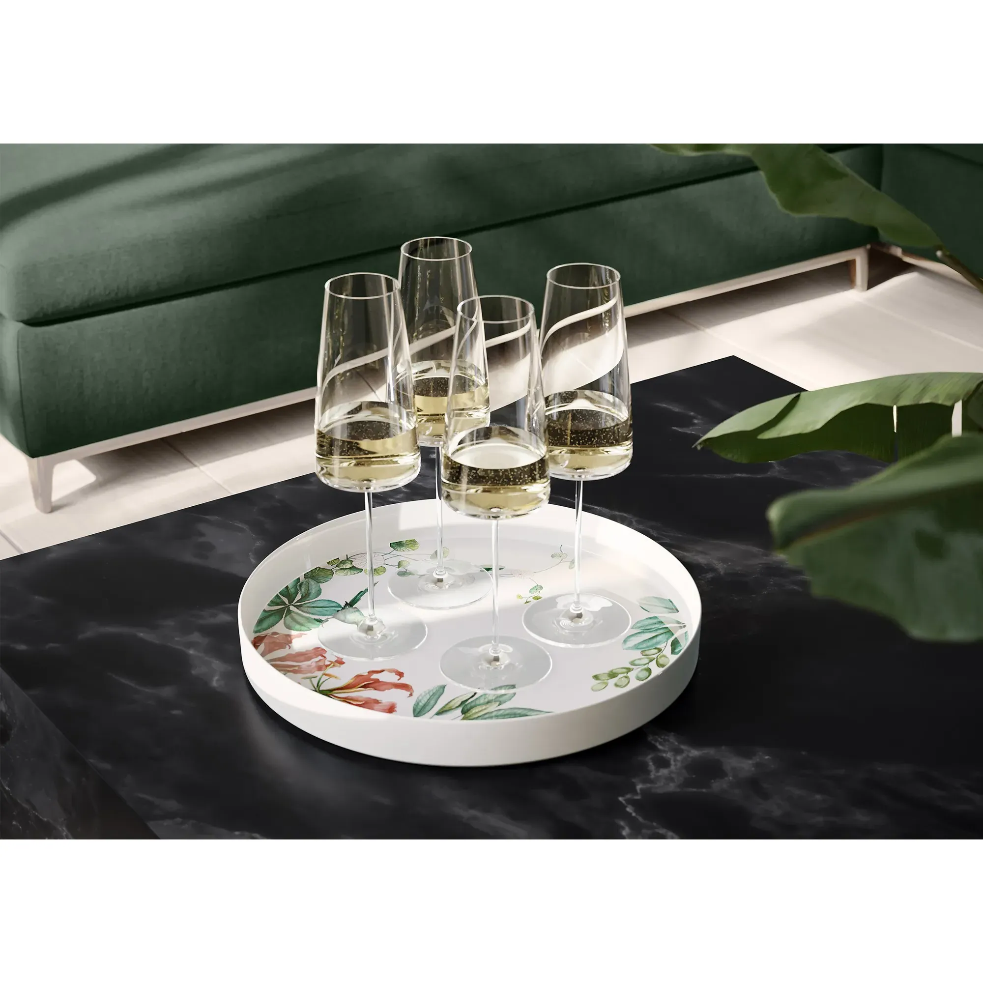 MetroChic Champagne Flute Set of 2 - Clear, Crystal Glass