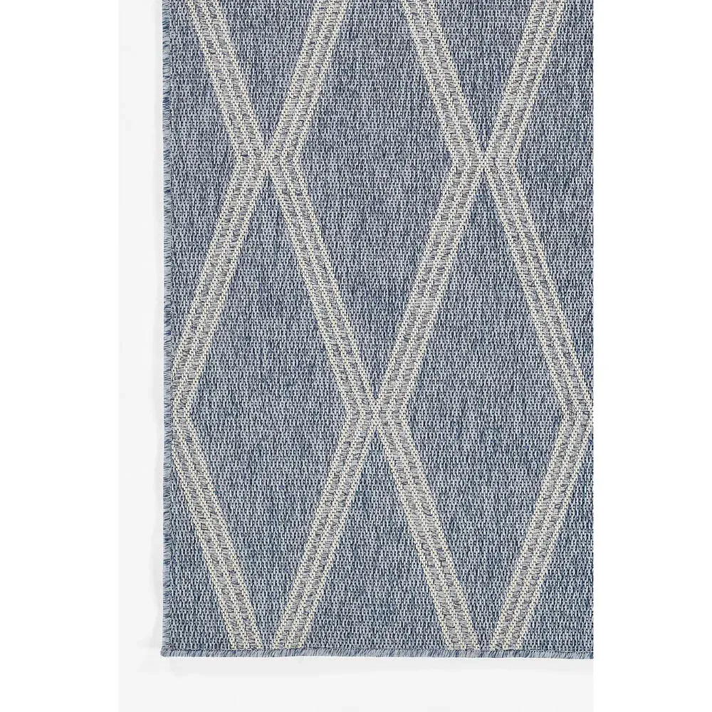 Mia Diamond Patterned Indoor Outdoor Rug - Blue, Polypropylene