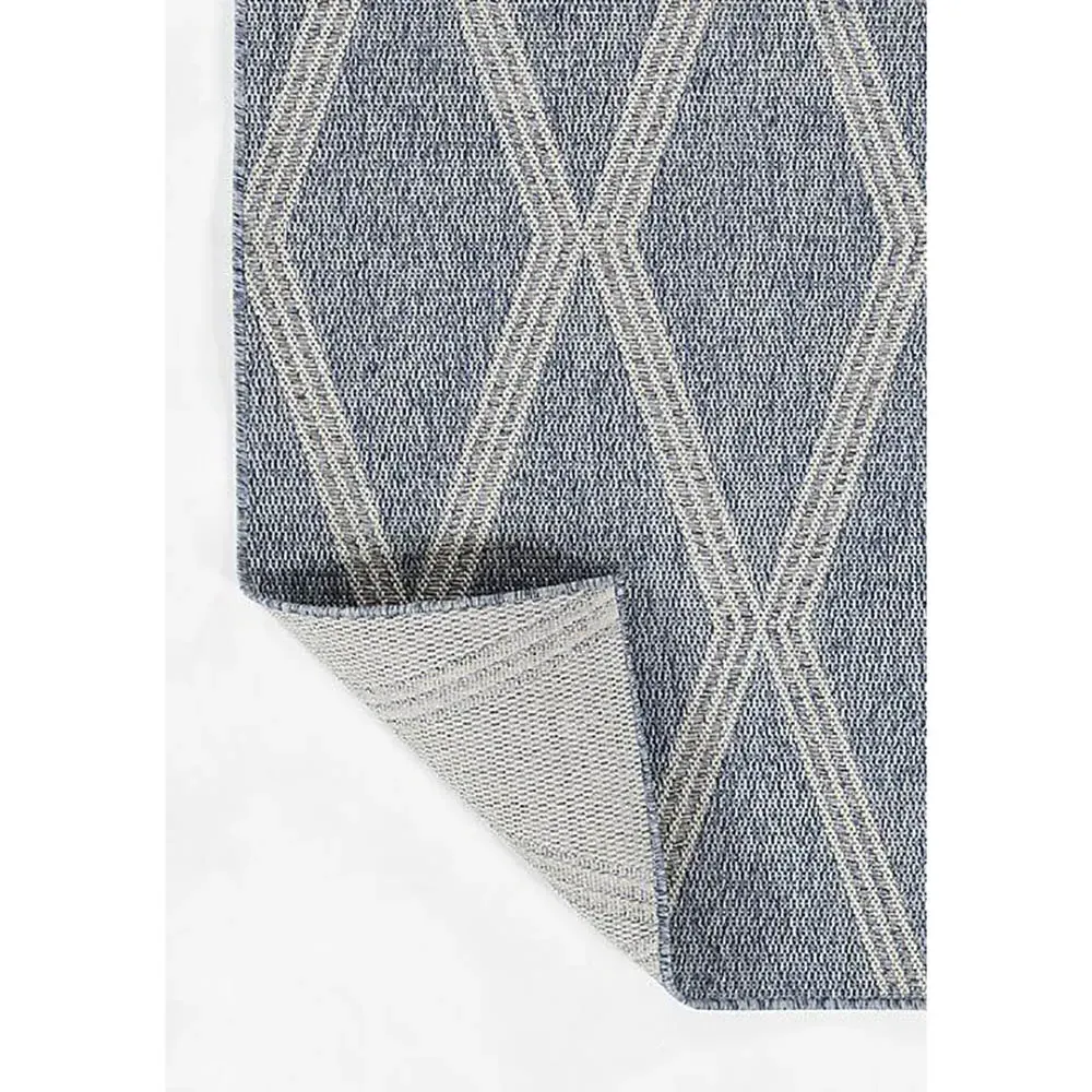 Mia Diamond Patterned Indoor Outdoor Rug - Blue, Polypropylene