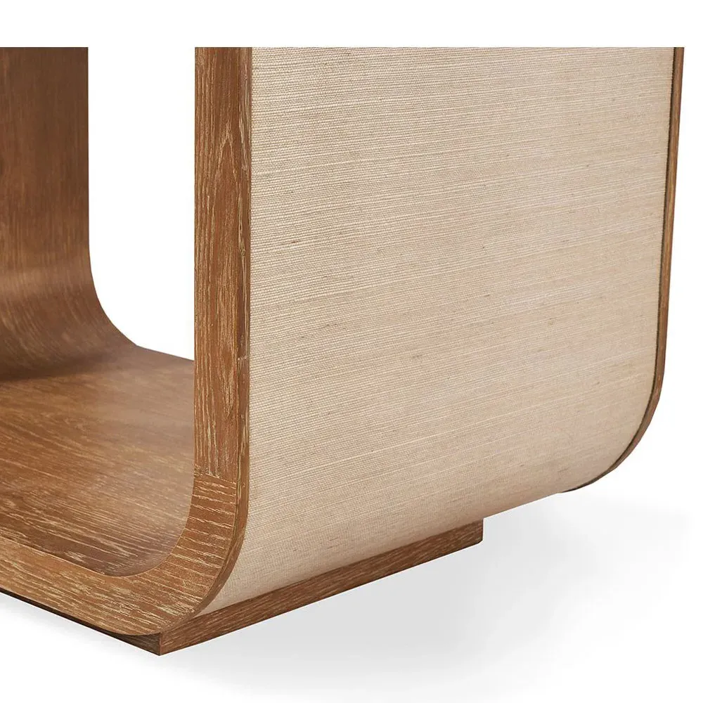 Mia Glass Top Nightstand - Brown, Oak