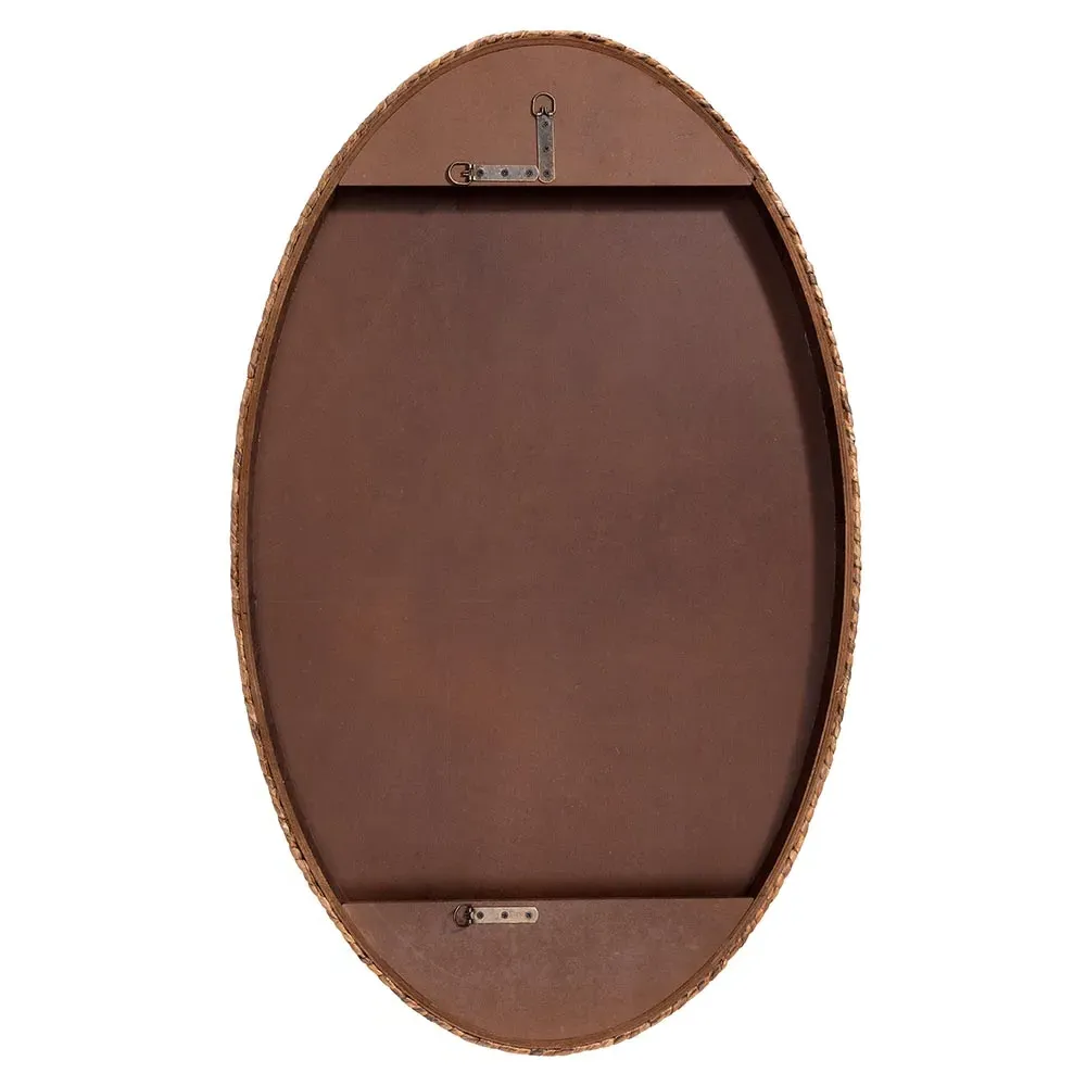 Mia Oval Wall Mirror - Brown, Seagrass