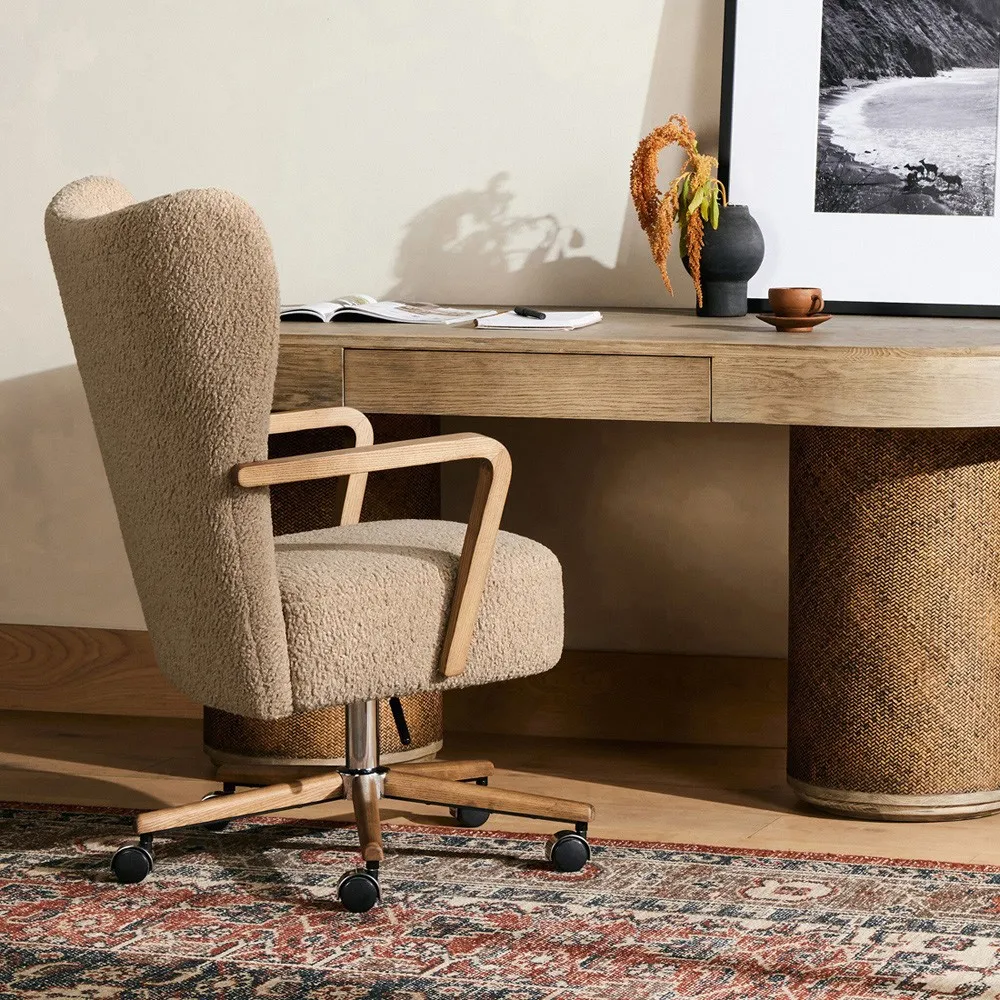Miah Sheepskin Office Chair - Beige