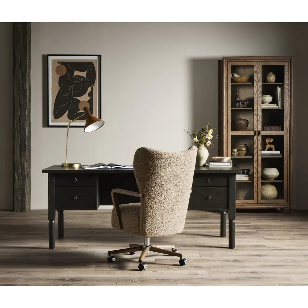 Miah Sheepskin Office Chair - Beige