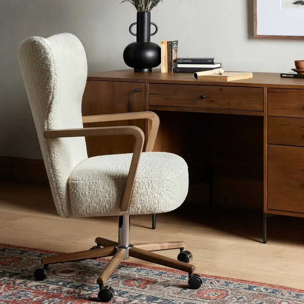 Miah Sheepskin Office Chair - Cream