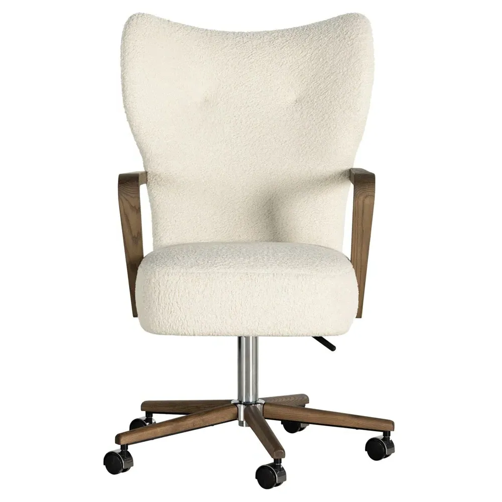 Miah Sheepskin Office Chair - Cream