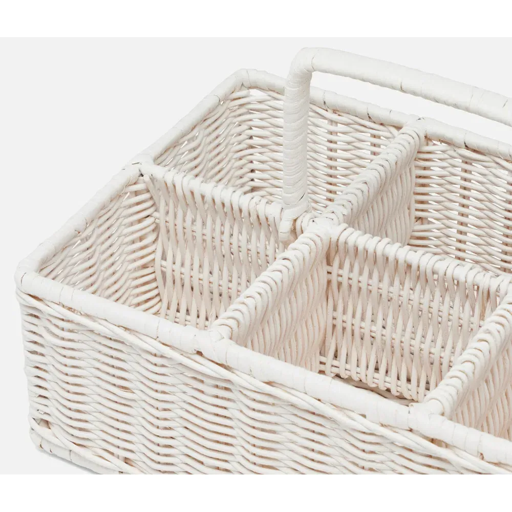 Micaela Glassware Holder - White, Rattan