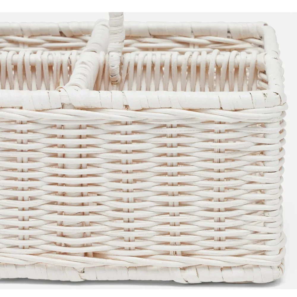 Micaela Glassware Holder - White, Rattan