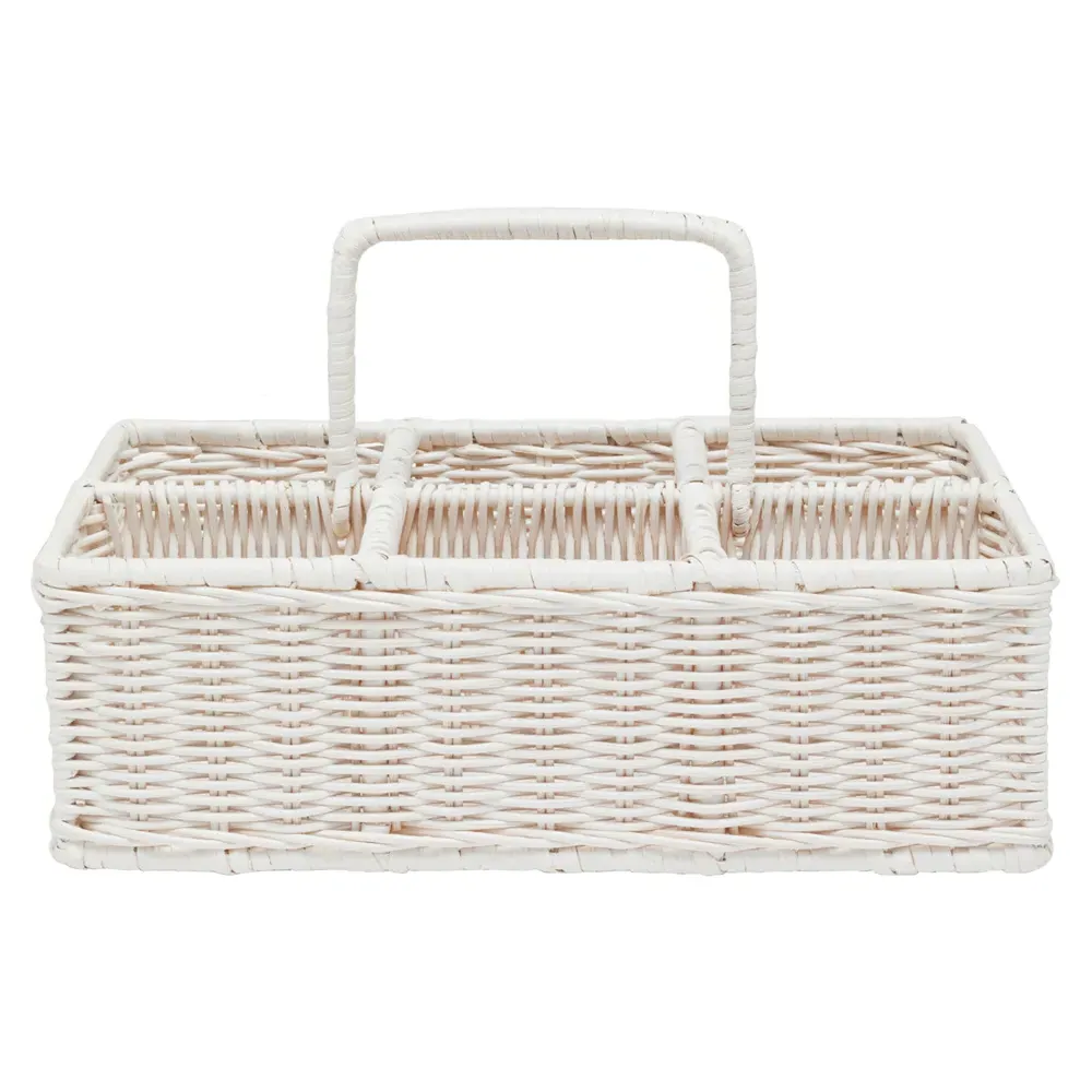 Micaela Glassware Holder - White, Rattan image