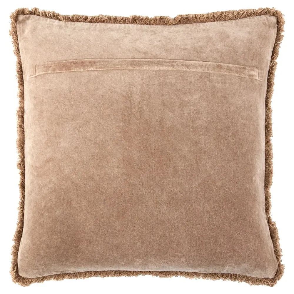 Micah 18x18 Throw Pillow - Light Brown, Velvet