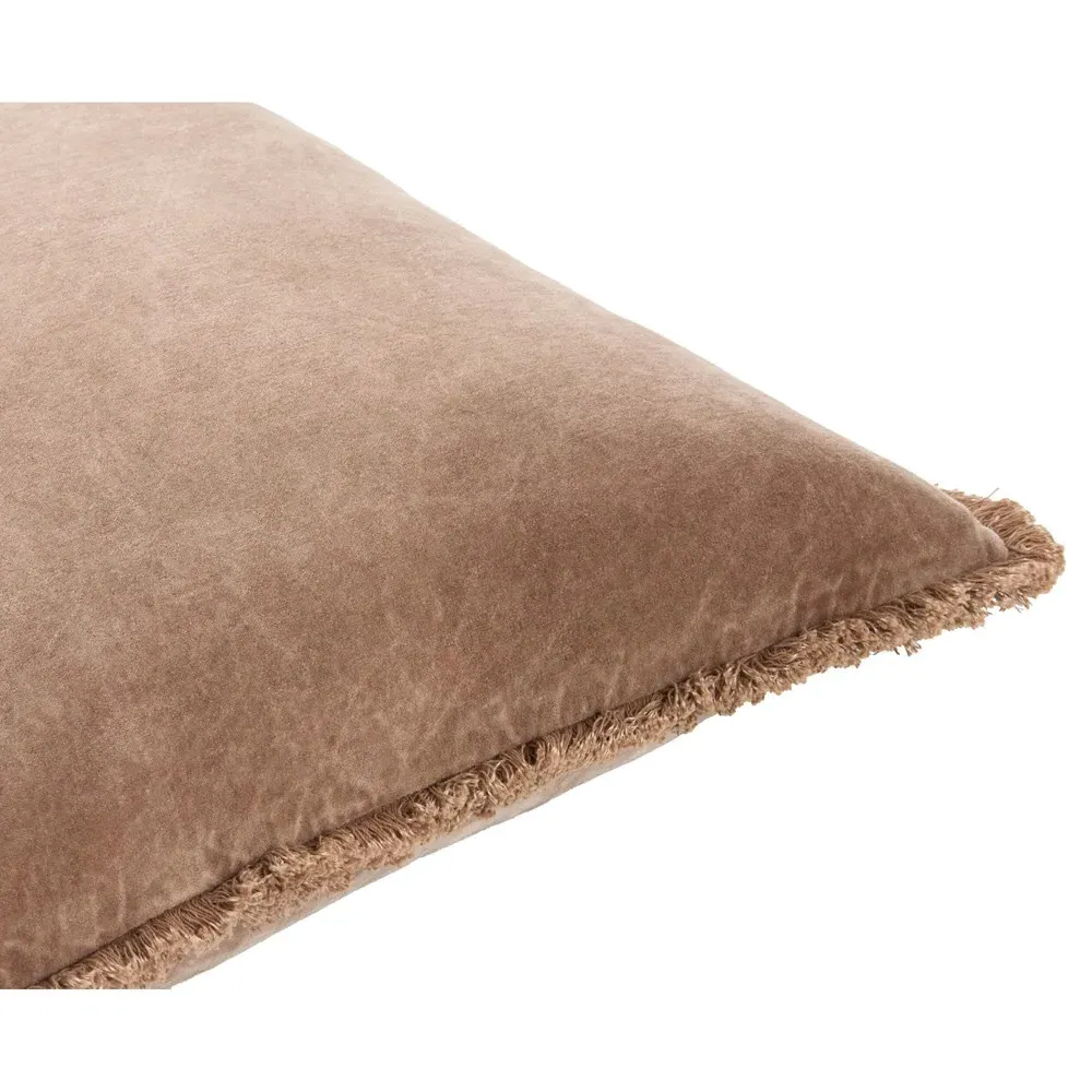 Micah 20x20 Throw Pillow - Light Brown, Velvet