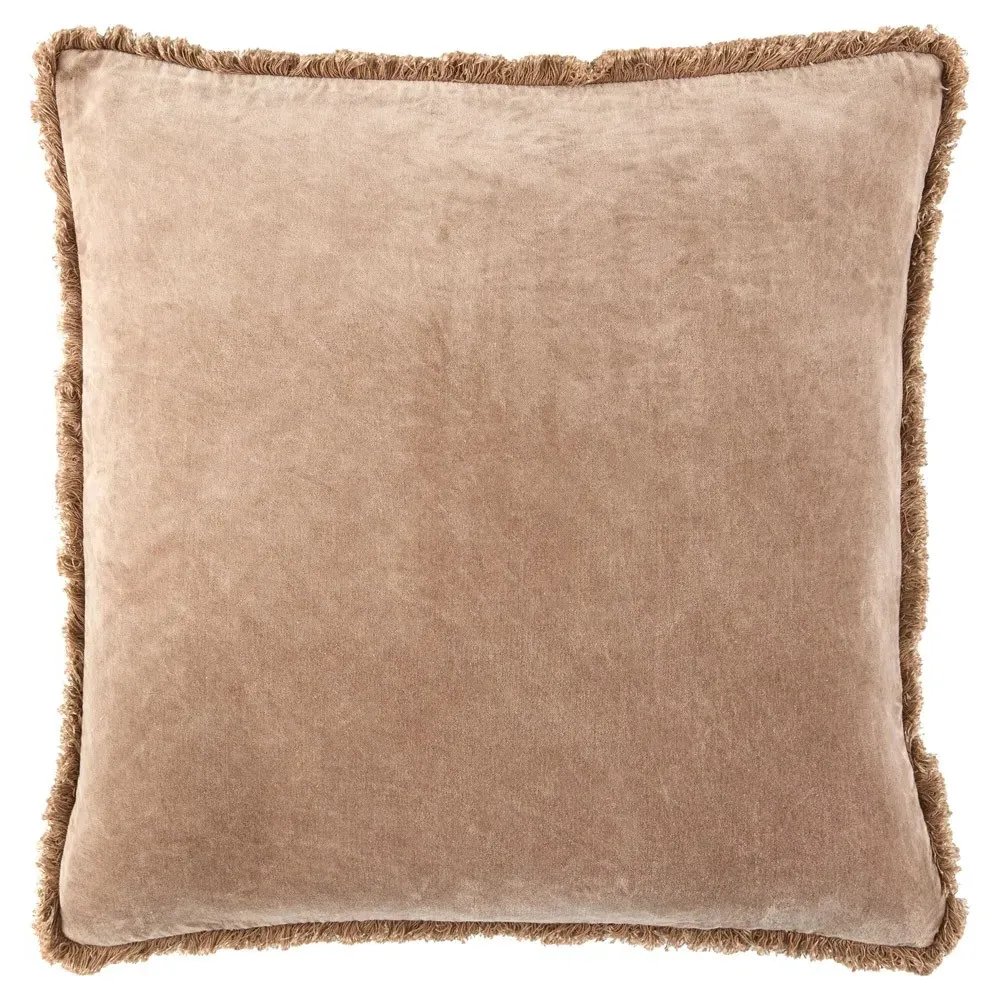 Micah 20x20 Throw Pillow - Light Brown, Velvet