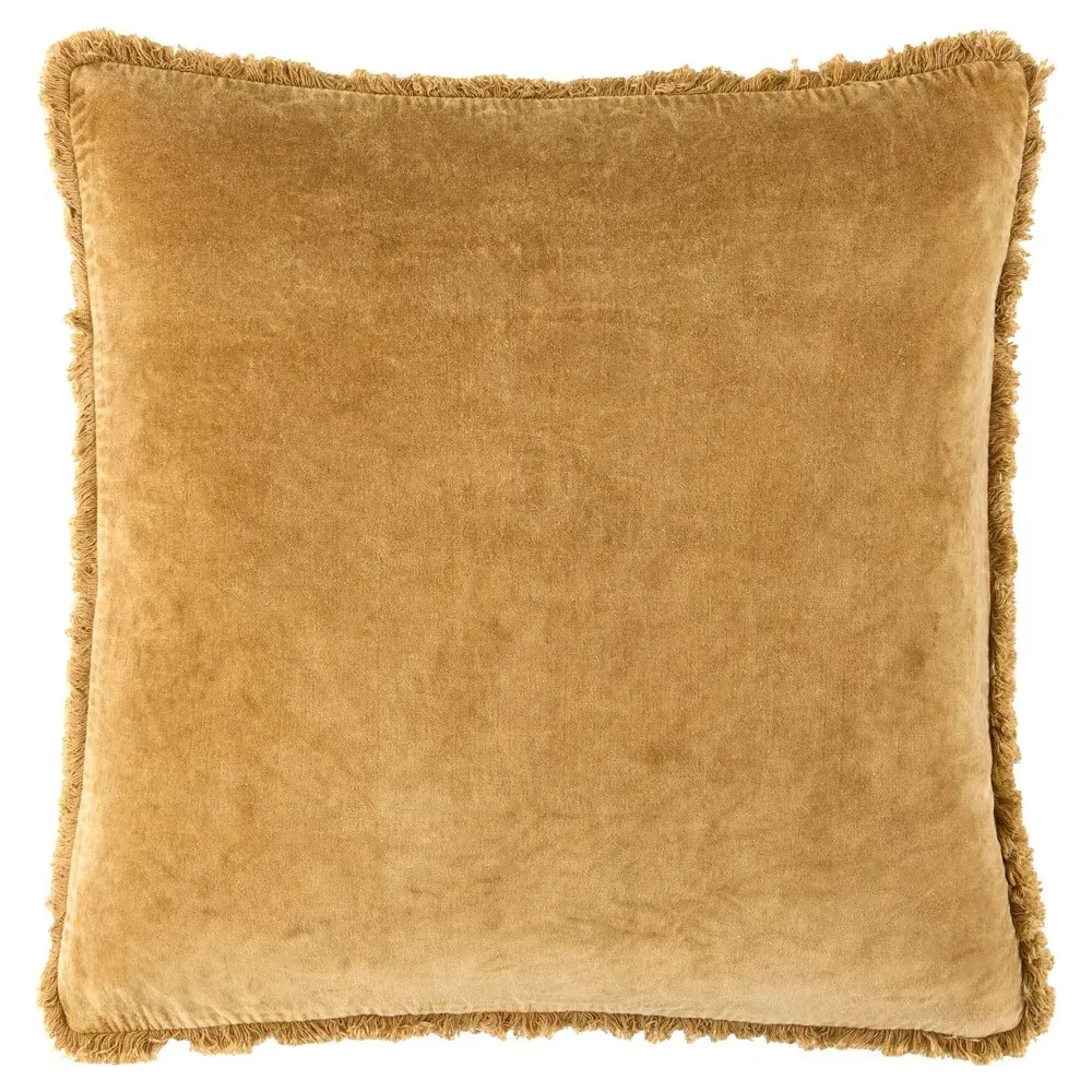 Micah 20x20 Throw Pillow - Warm Ochre, Velvet