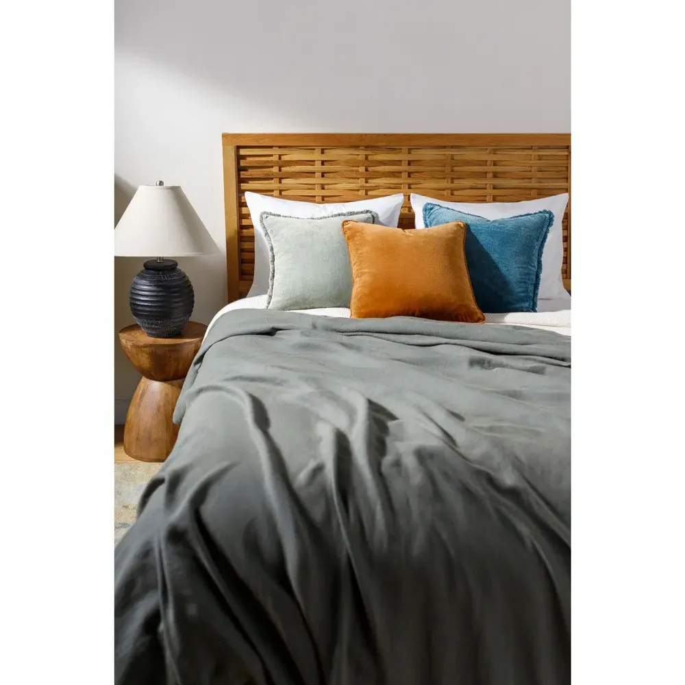 Micah 22x22 Throw Pillow - Sage, Velvet