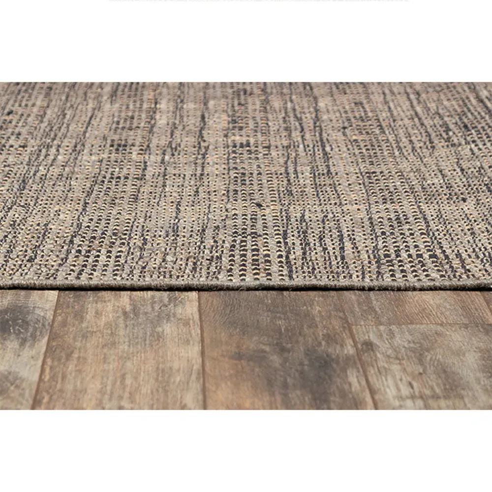 Mican Stripe Patterned Jute Rug - Brown