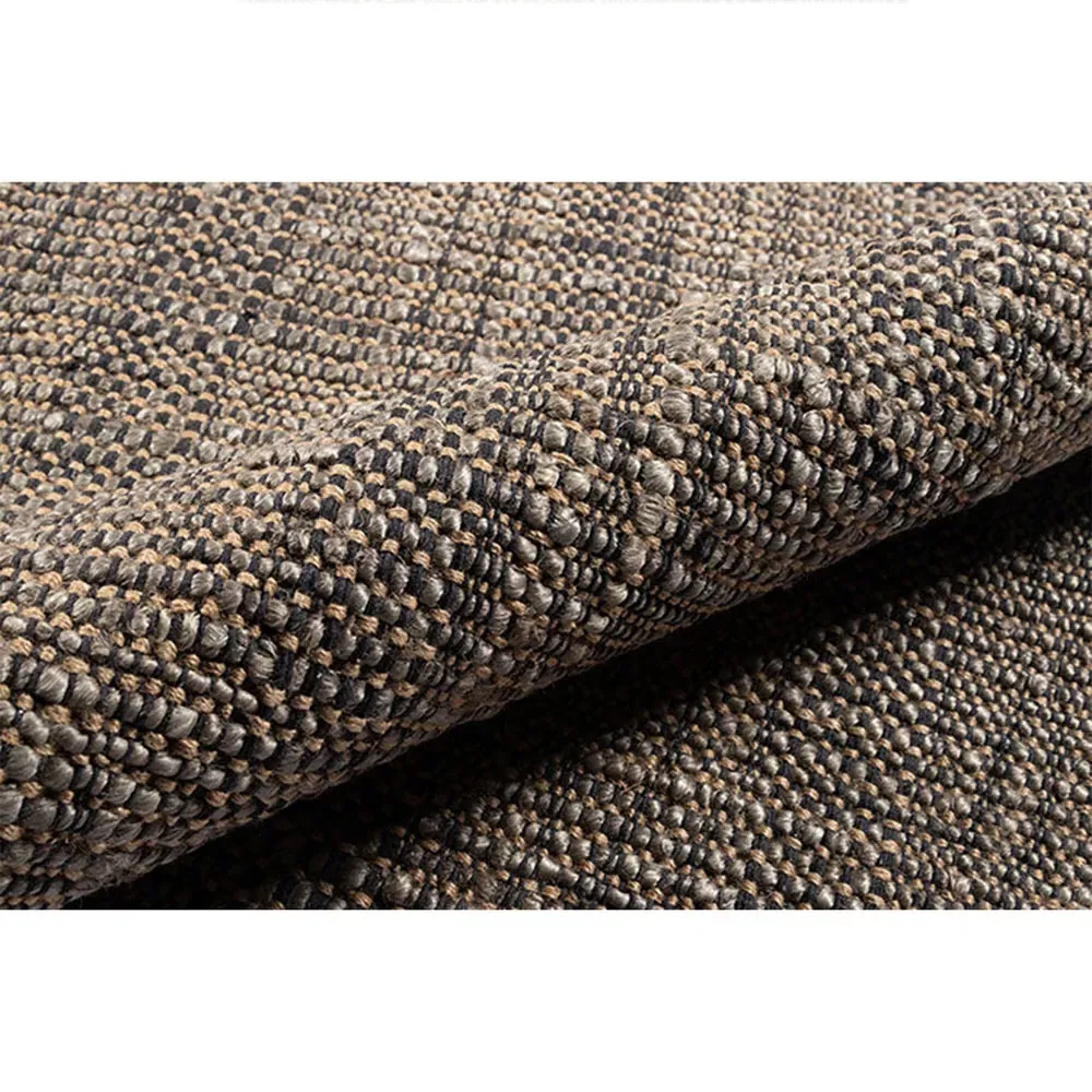 Mican Stripe Patterned Jute Rug - Brown