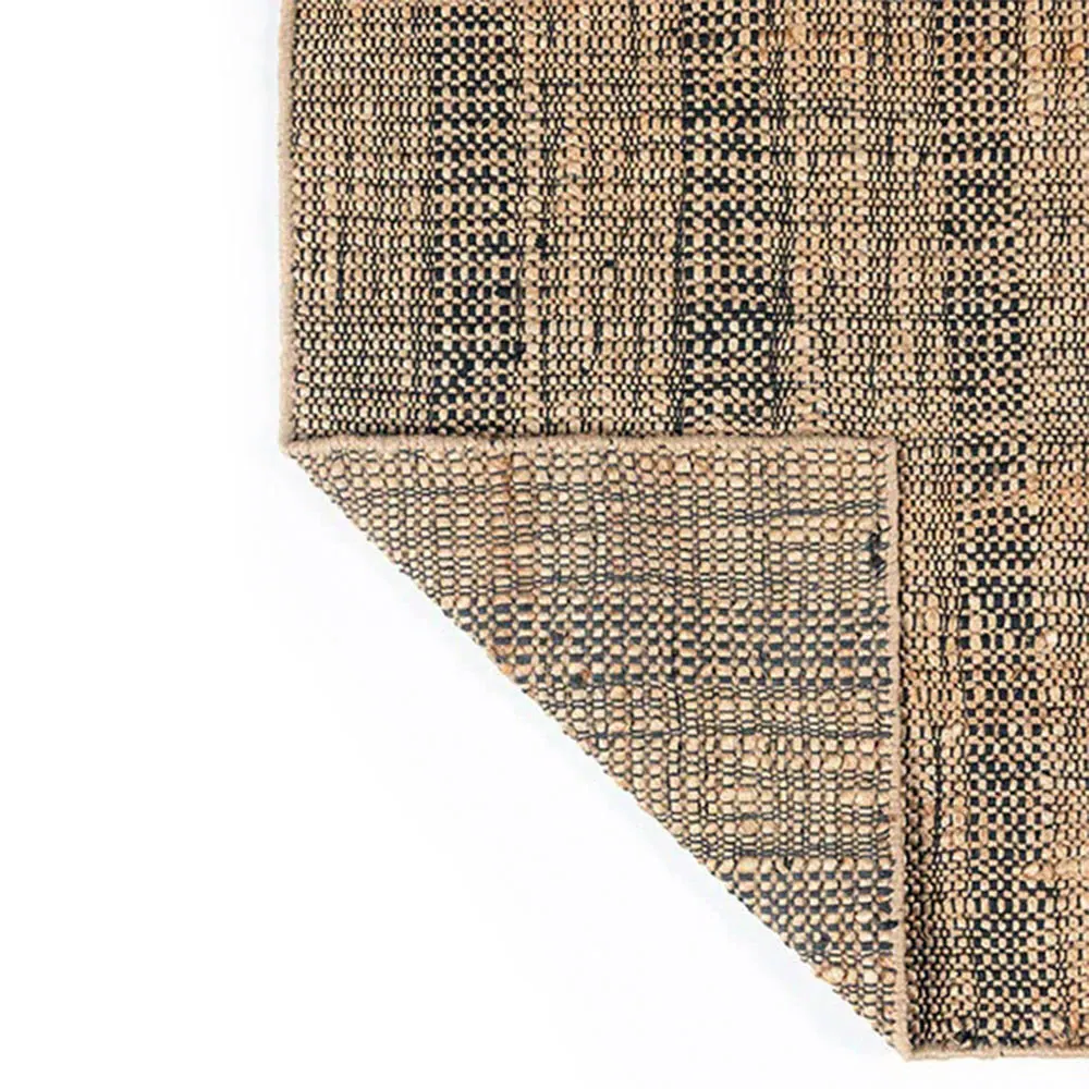 Mican Stripe Patterned Jute Rug - Natural