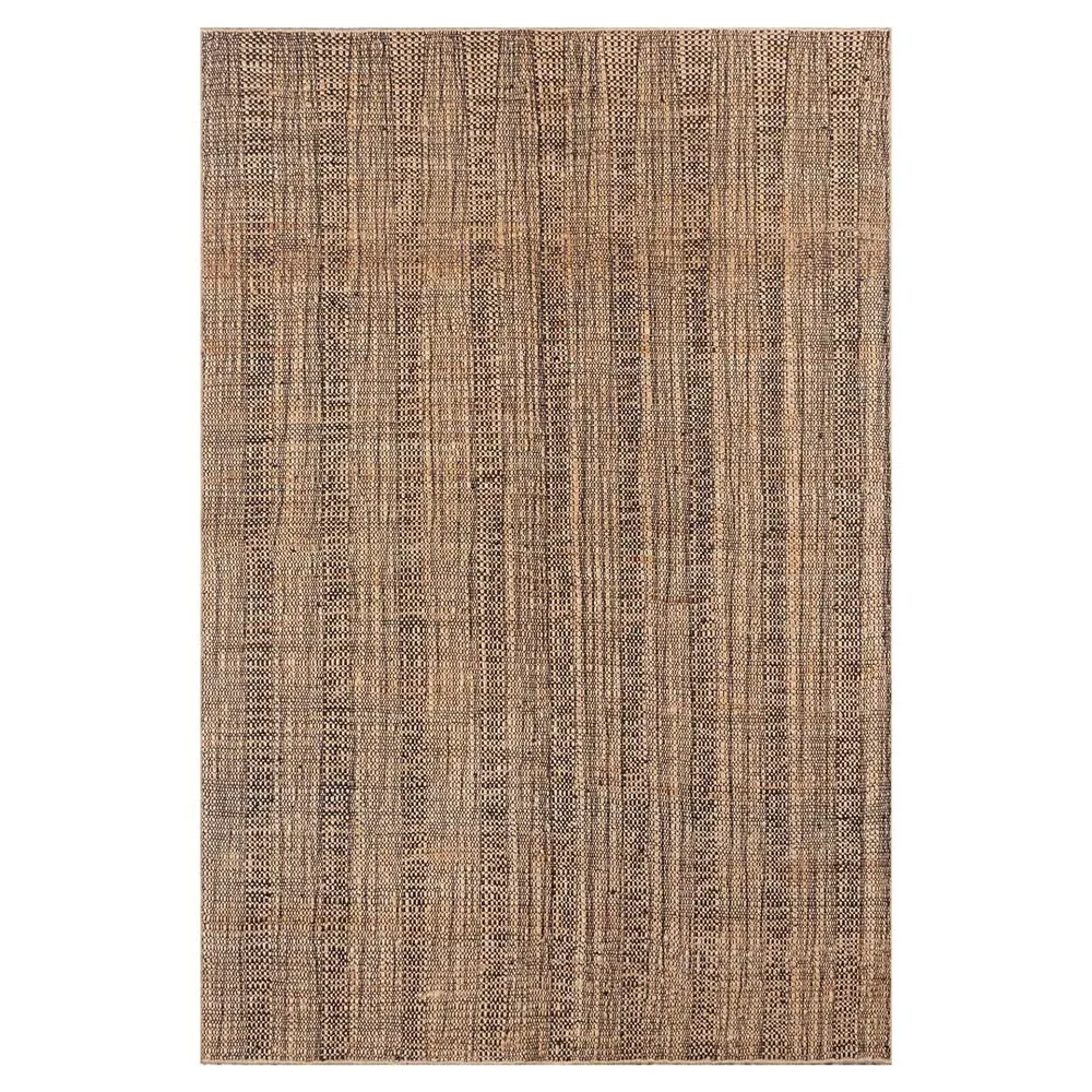 Mican Stripe Patterned Jute Rug - Natural