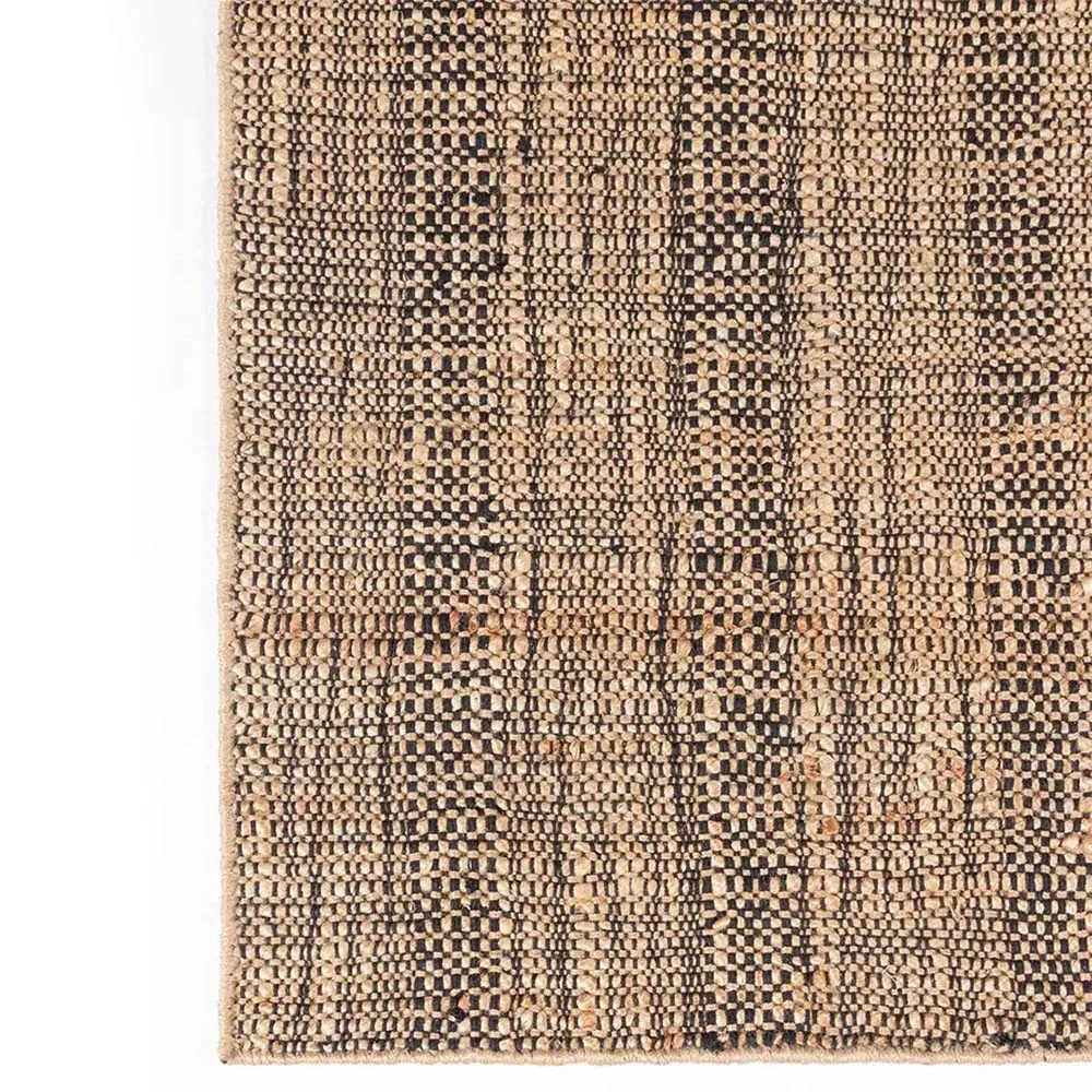 Mican Stripe Patterned Jute Rug - Natural
