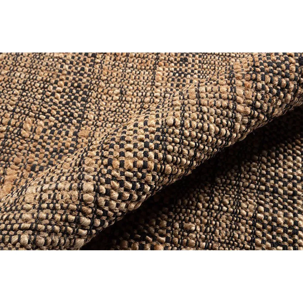 Mican Stripe Patterned Jute Rug - Natural