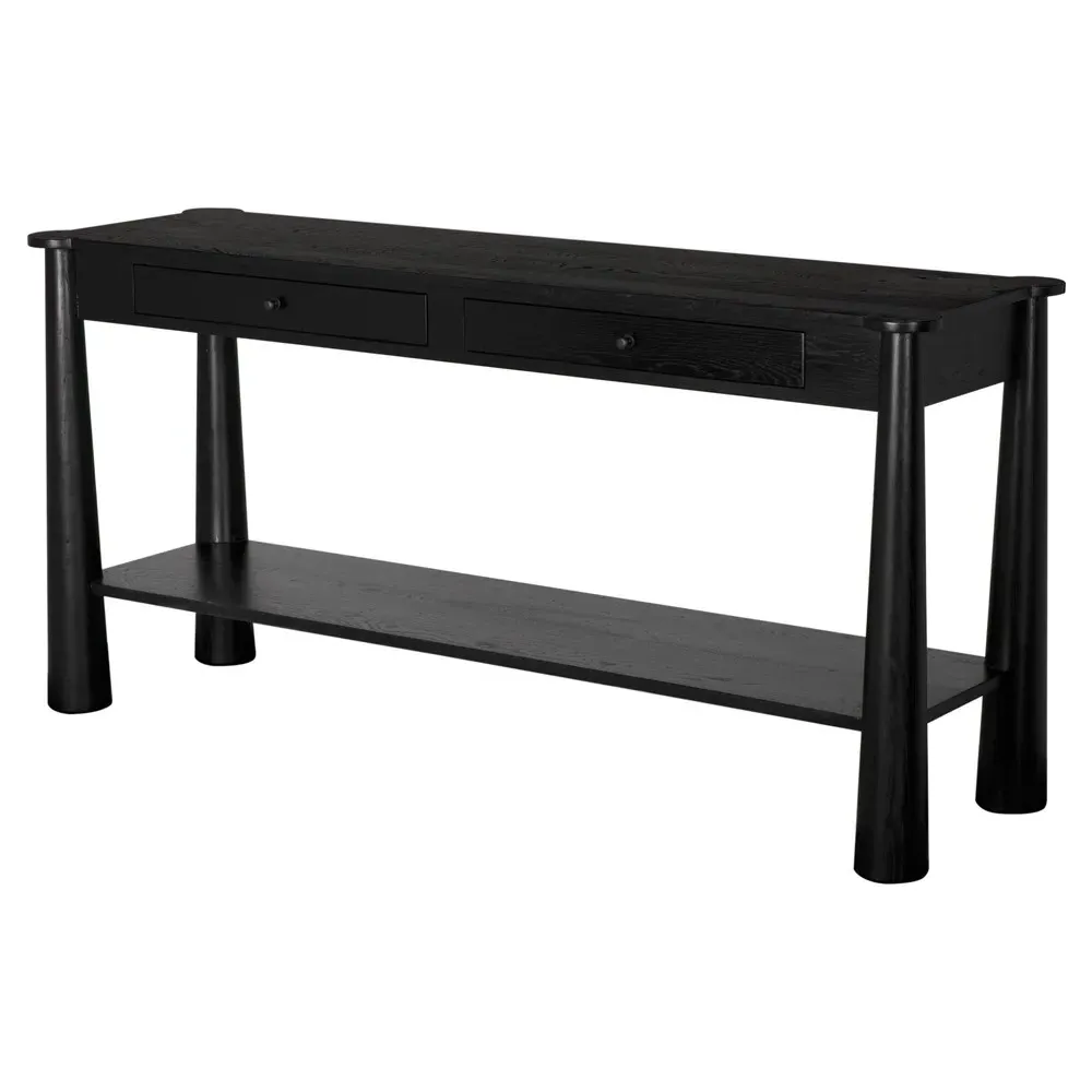 Michelle Console Table - Black, Oak image