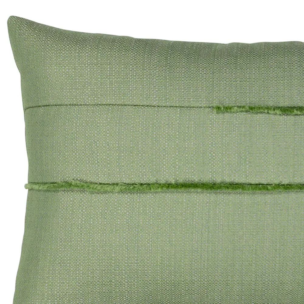 Micro Fringe Coastal Lumbar Pillow - Green