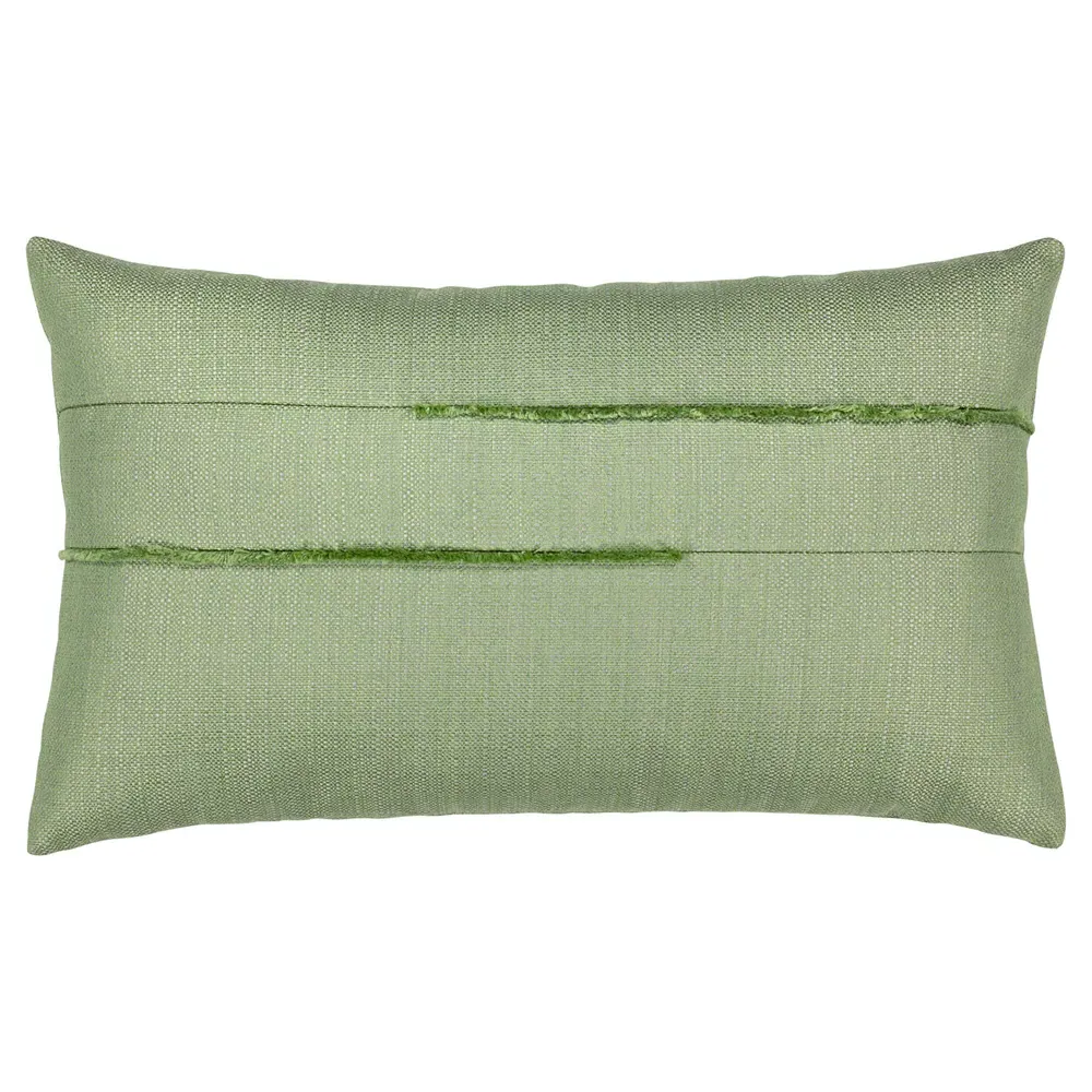 Micro Fringe Coastal Lumbar Pillow - Green image