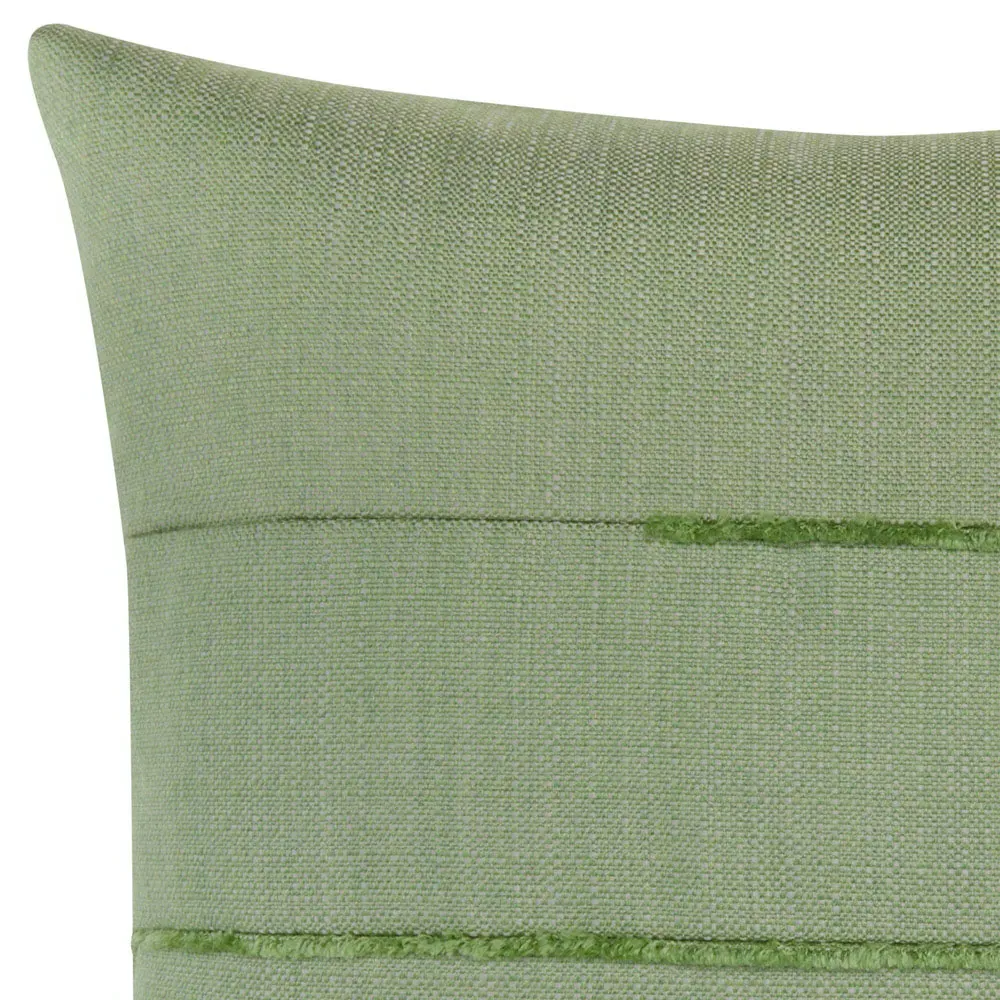 Micro Fringe Coastal Square Throw Pillow - Green
