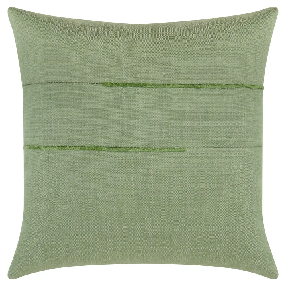 Micro Fringe Coastal Square Throw Pillow - Green