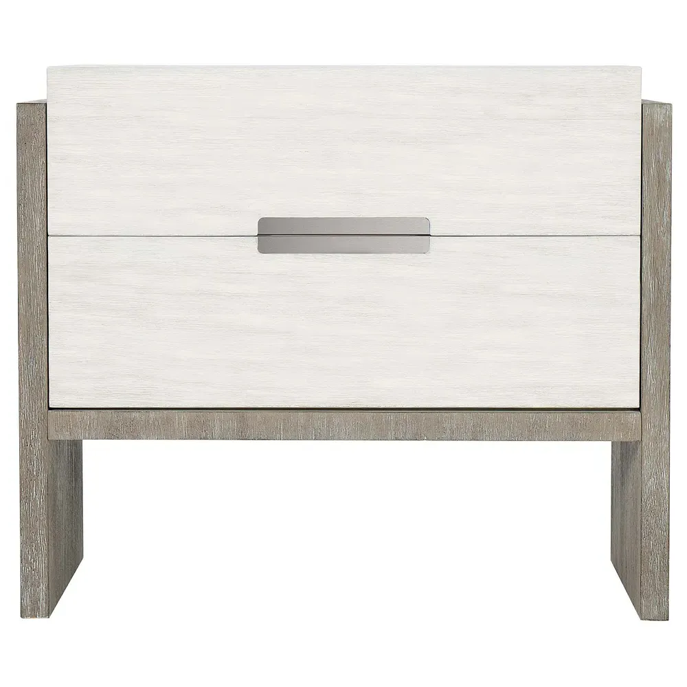 Miguel Nightstand with Soft-Closing Drawers - White, Acacia Wood
