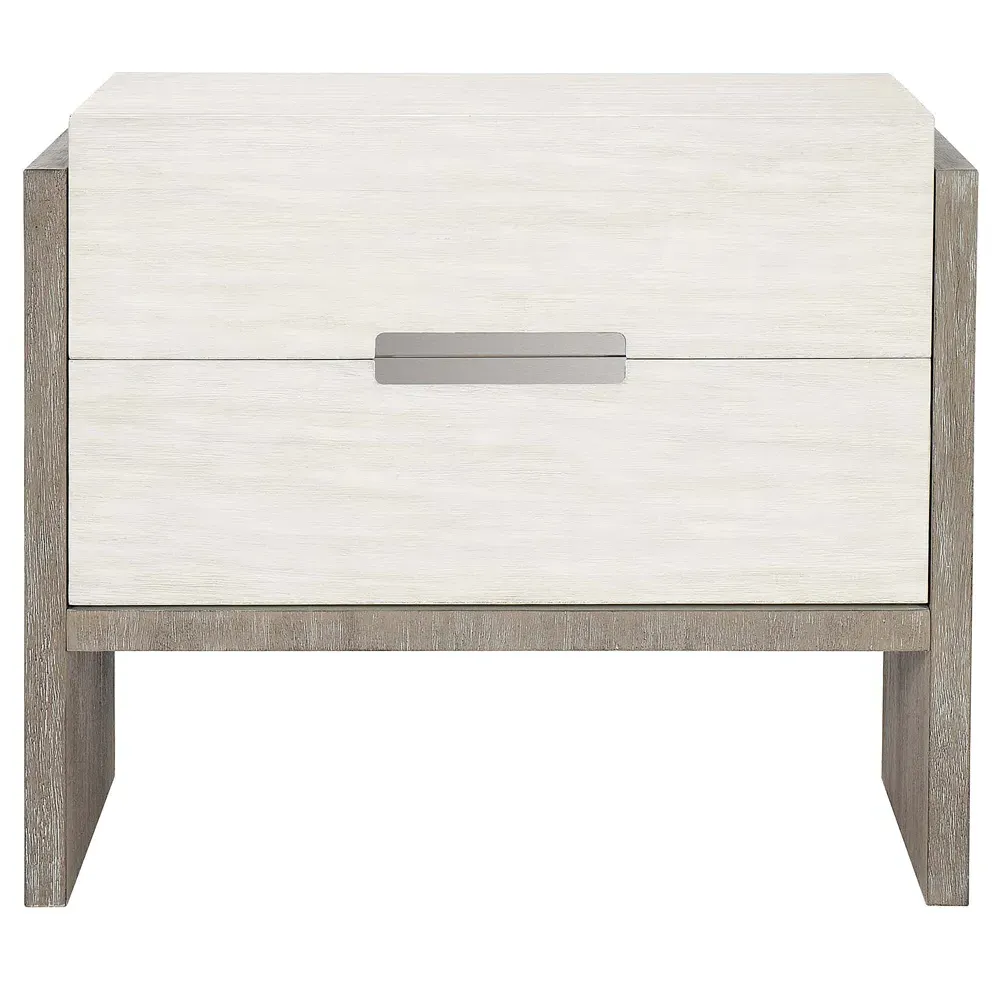 Miguel Nightstand with Soft-Closing Drawers - White, Acacia Wood image