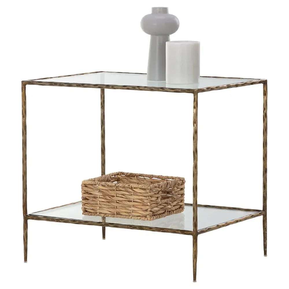 Mikayla Nightstand - Antique Brass, Iron