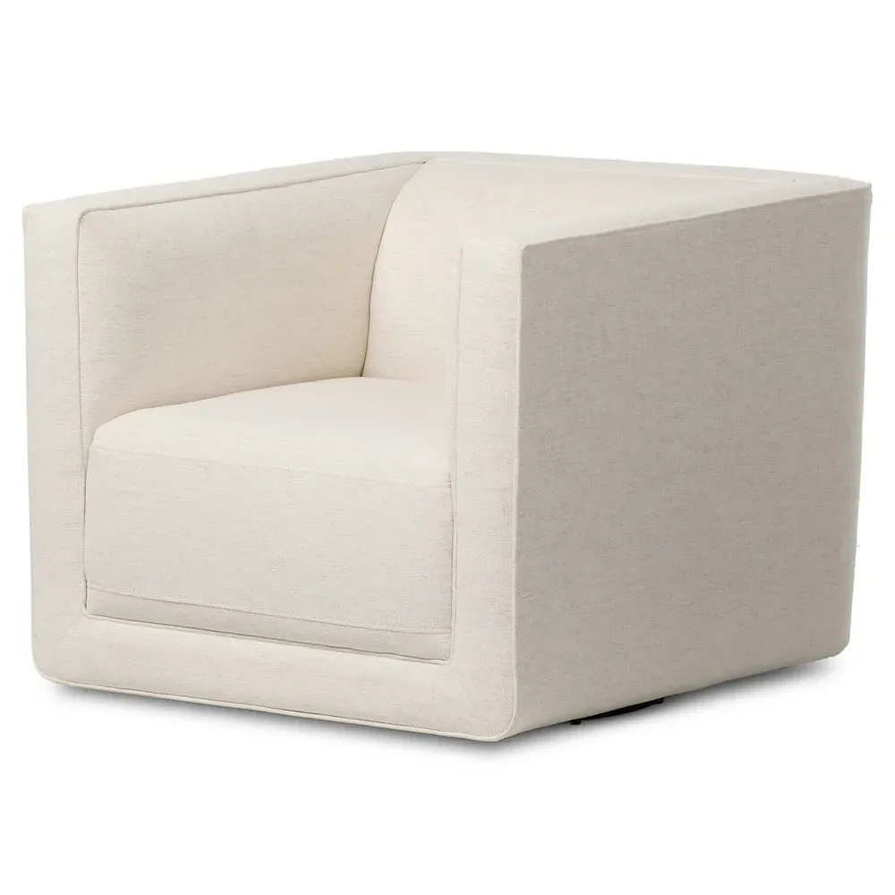 Miko Swivel Chair - Cream, Performance Fabric