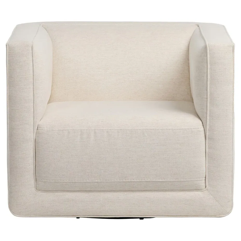 Miko Swivel Chair - Cream, Performance Fabric