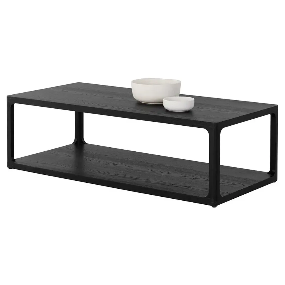 Miku Rectangular Coffee Table - Black, Oak