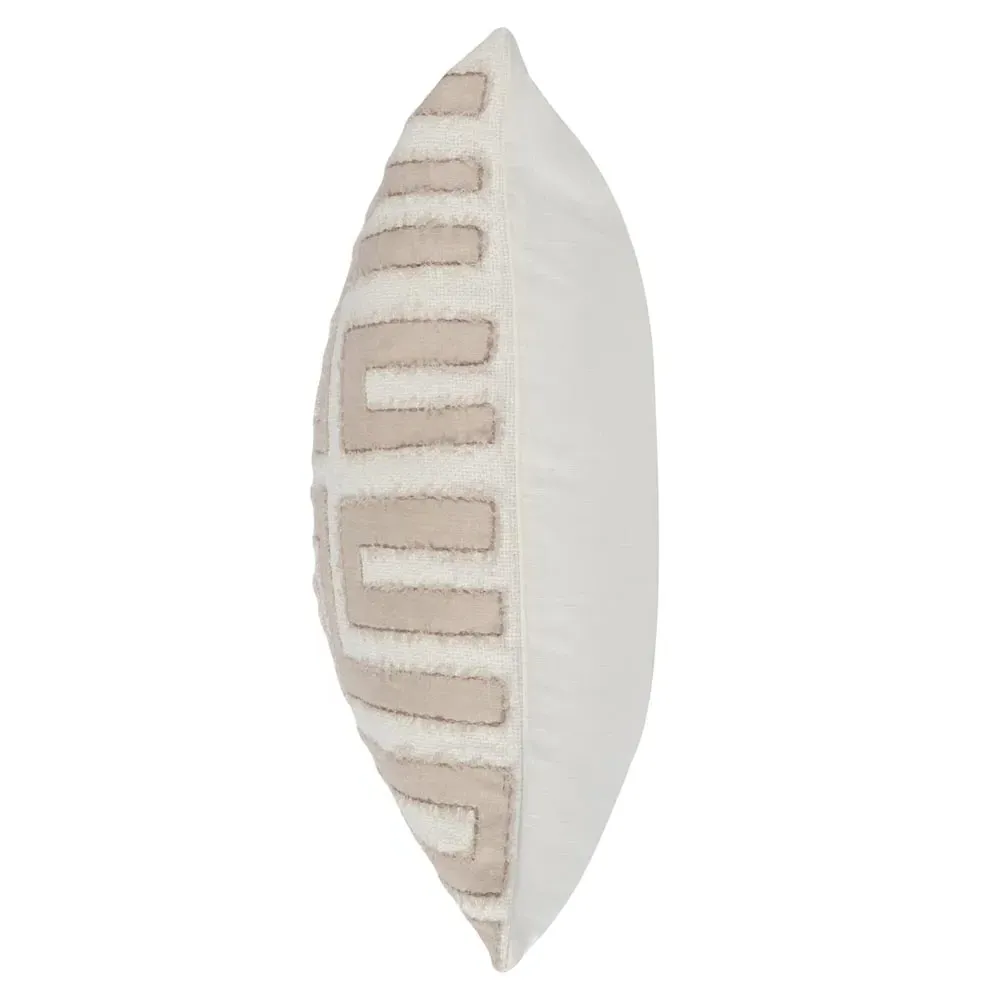 Mila Embroidered Throw Pillow - Natural, Cotton