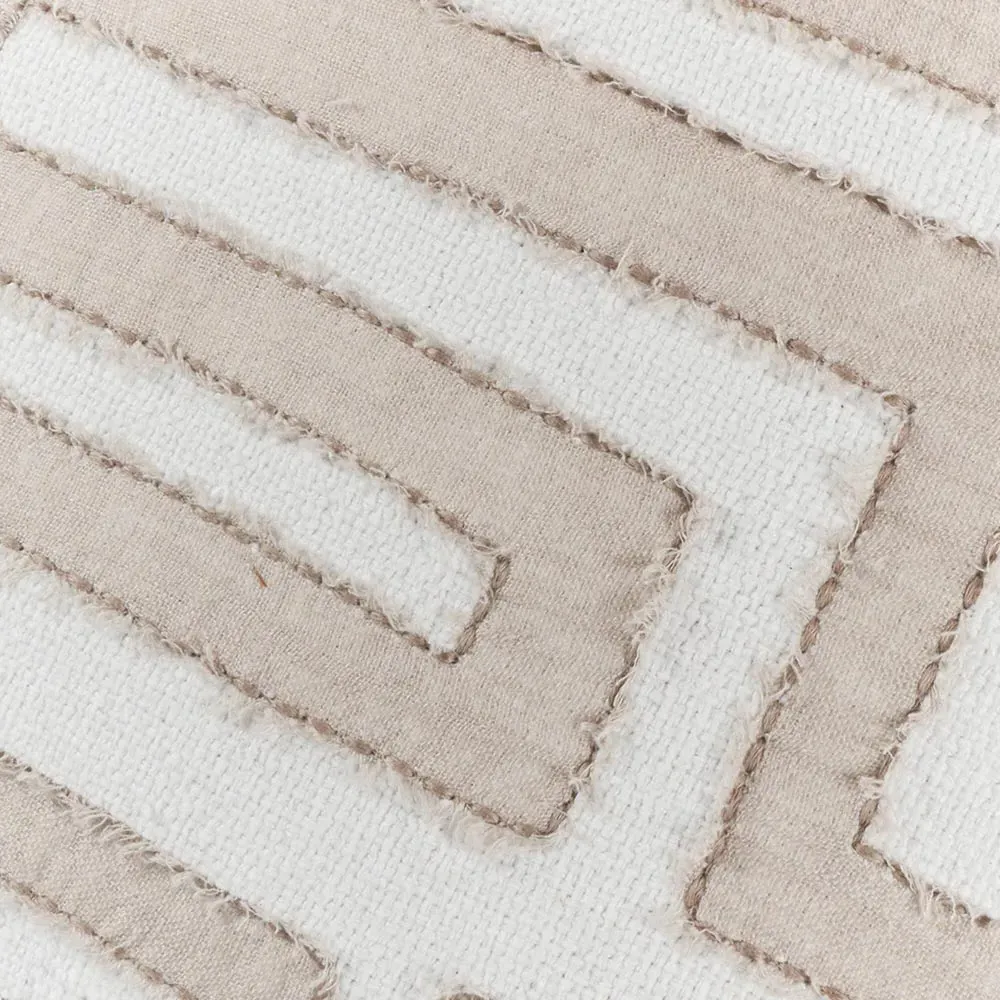 Mila Embroidered Throw Pillow - Natural, Cotton