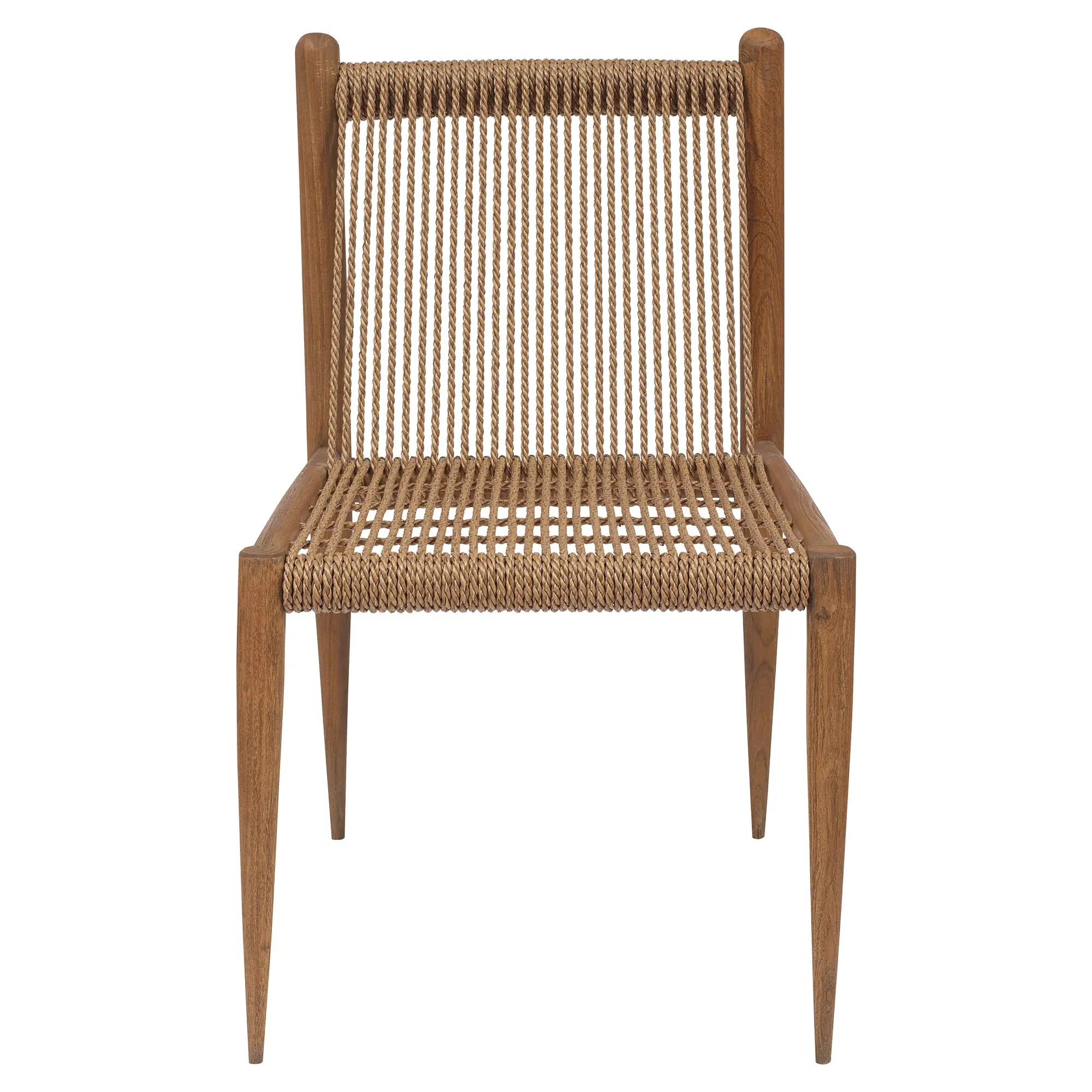 Milan Woven Rope Dining Side Chair - Brown, Teak