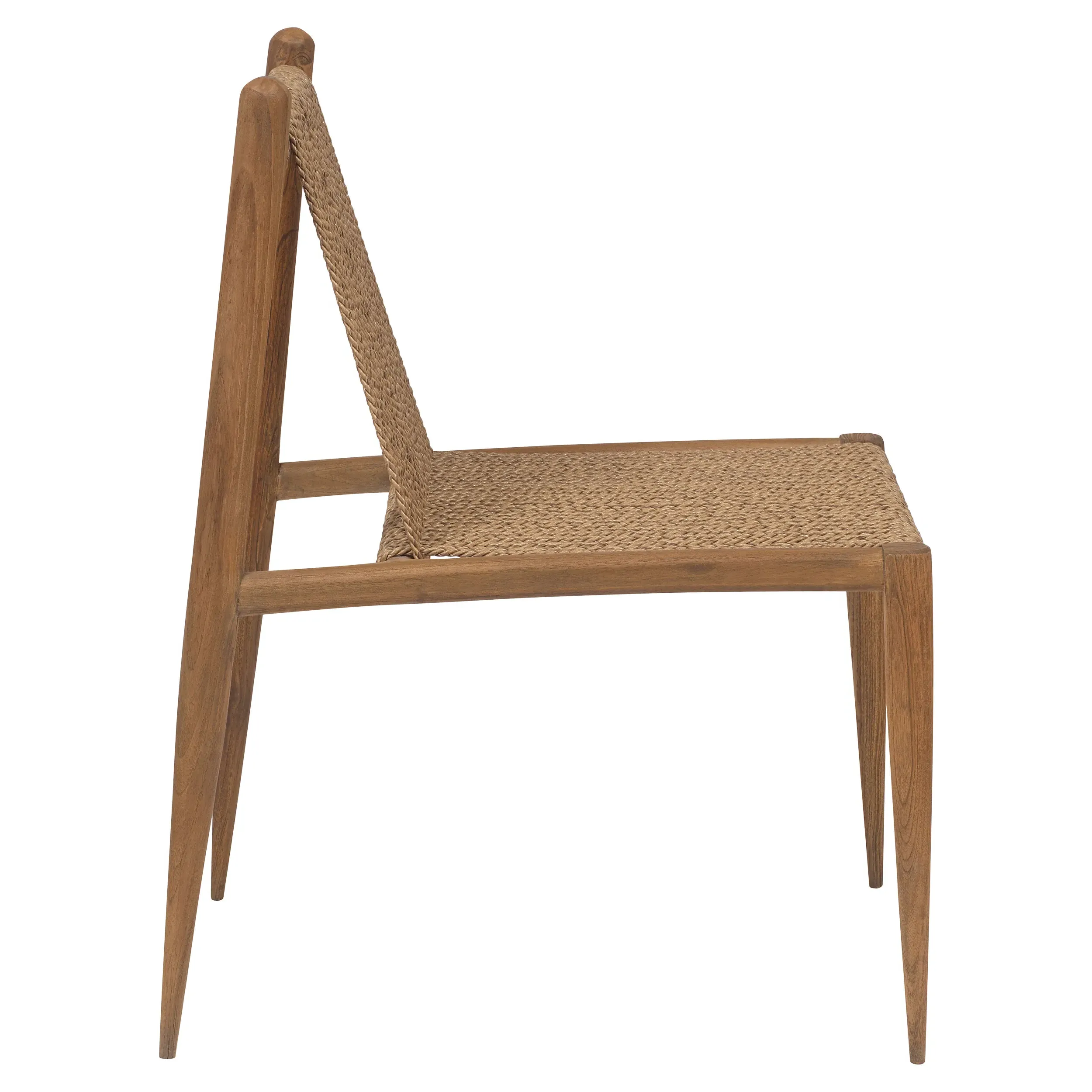 Milan Woven Rope Dining Side Chair - Brown, Teak