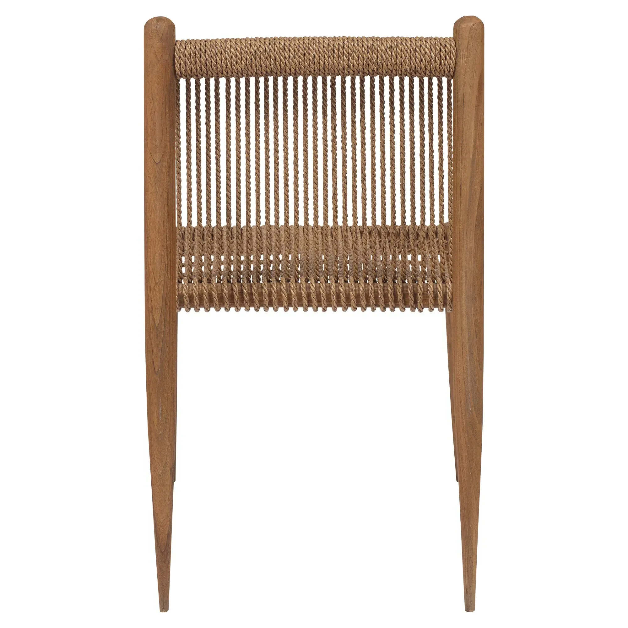 Milan Woven Rope Dining Side Chair - Brown, Teak